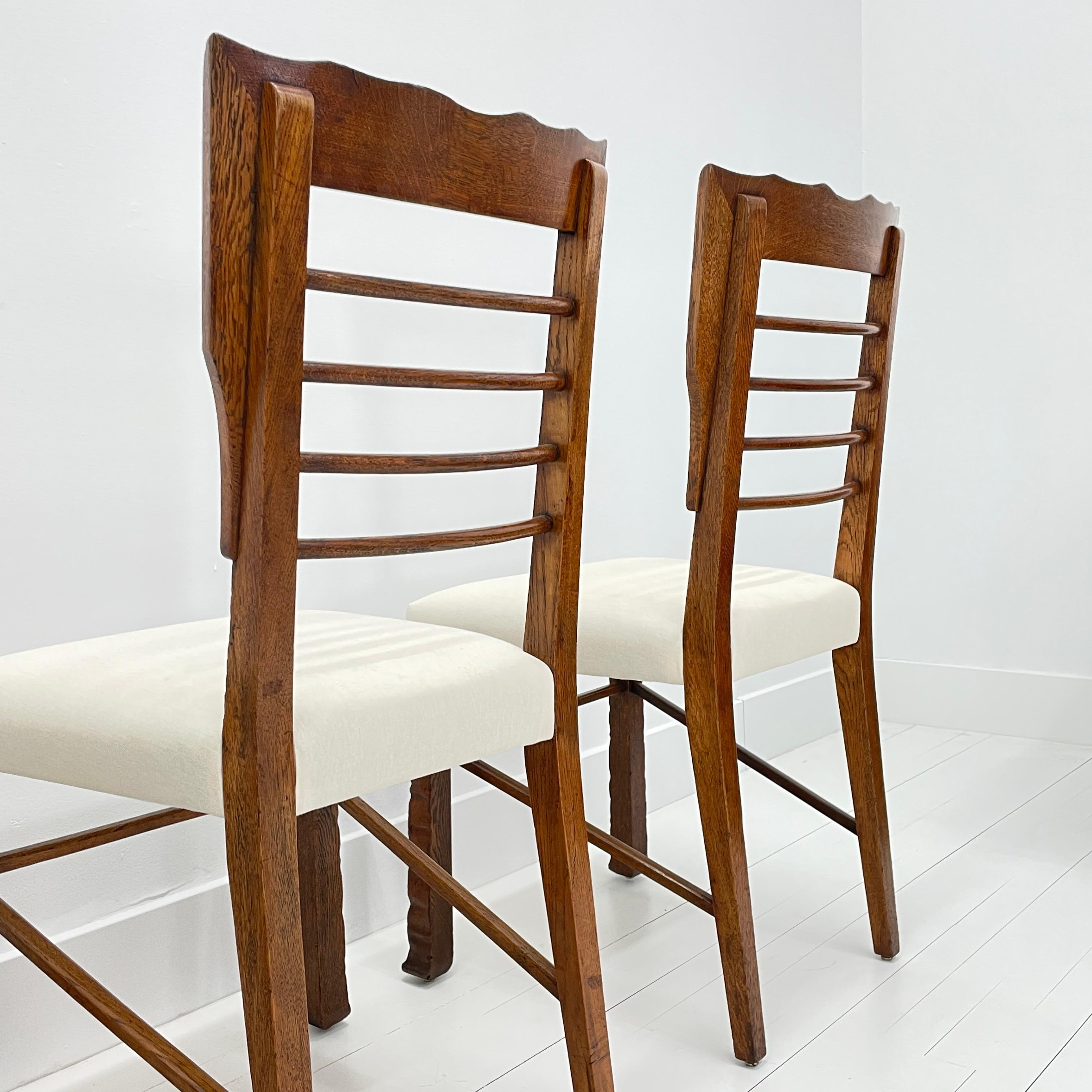 Rustic Scalloped Edge Dining Chairs, Set of 10, Italy, 1940's For Sale 7