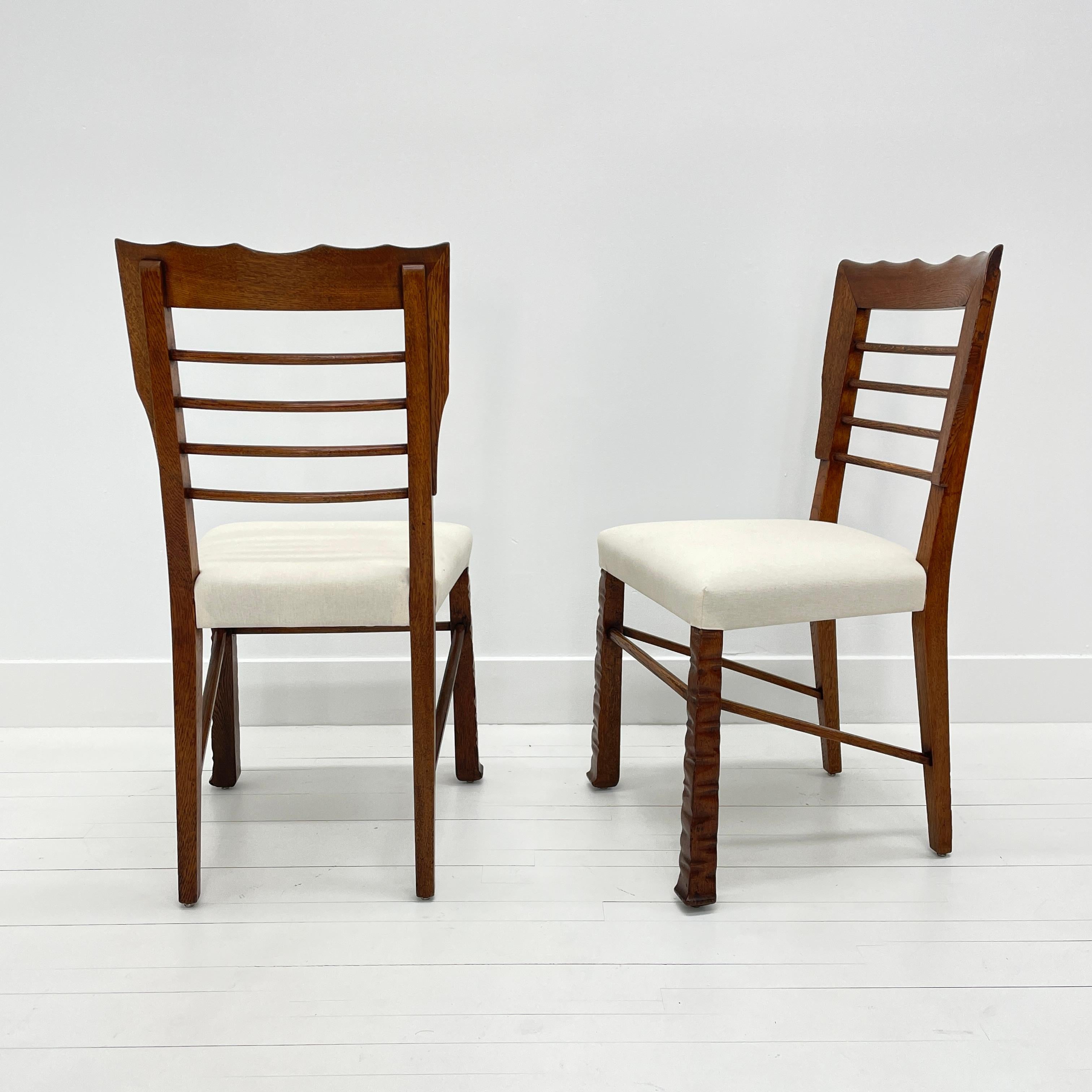 Rustic Scalloped Edge Dining Chairs, Set of 10, Italy, 1940's For Sale 9