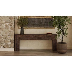 Rustic Scandinavian Teak Console Table