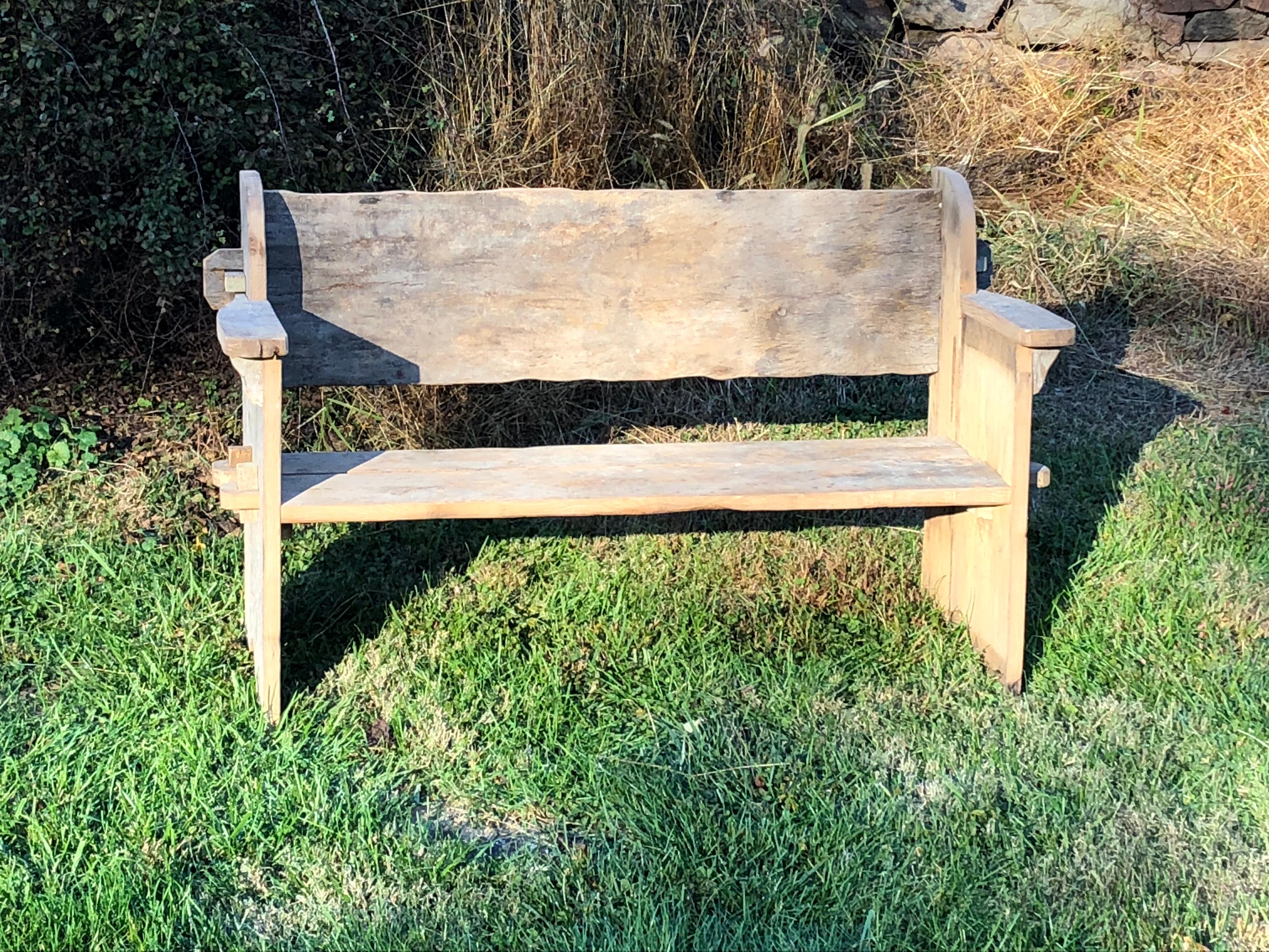 Rustic Scottish Style Garden Bench For Sale 2
