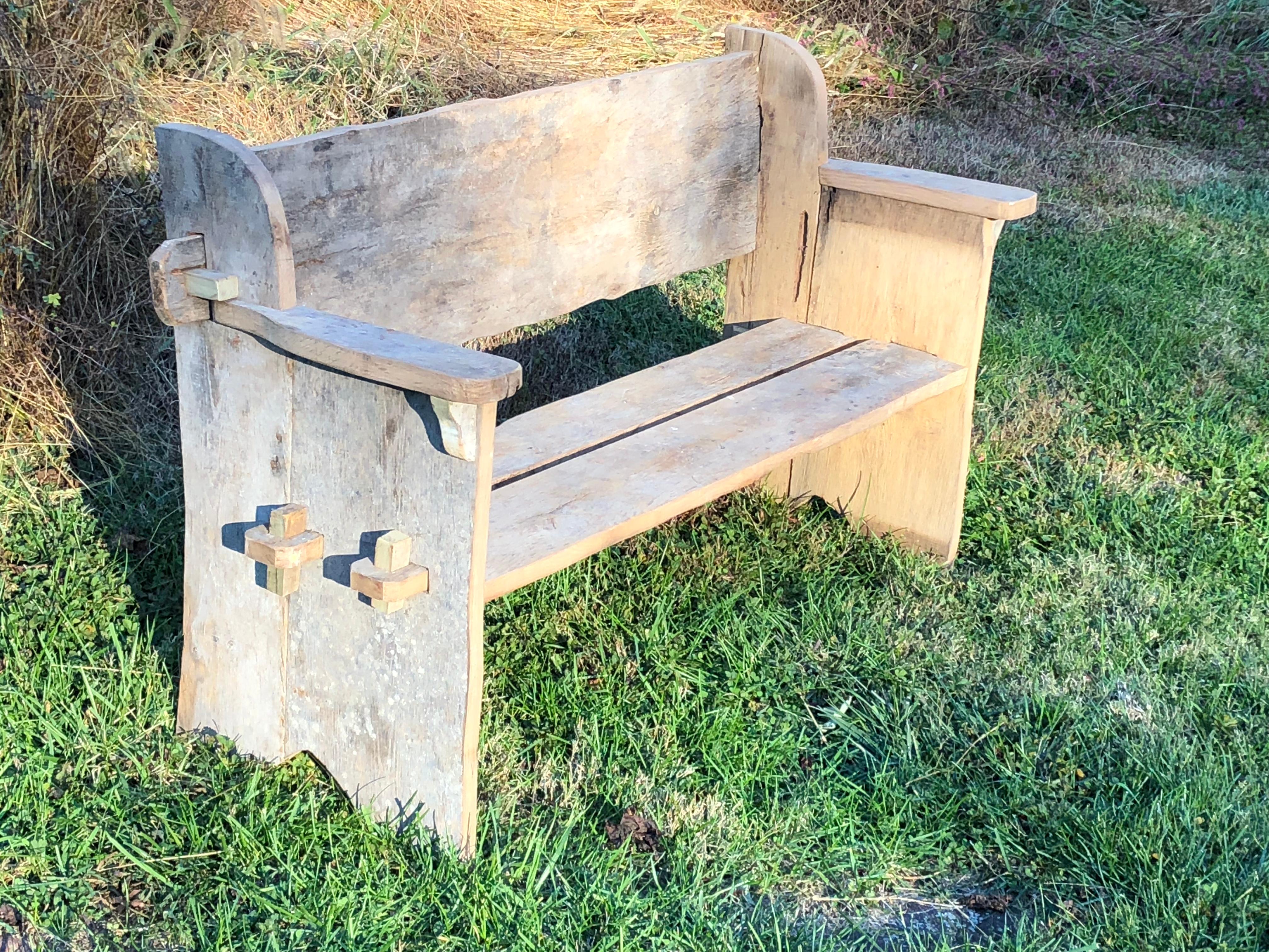 Rustic Scottish Style Garden Bench For Sale 3