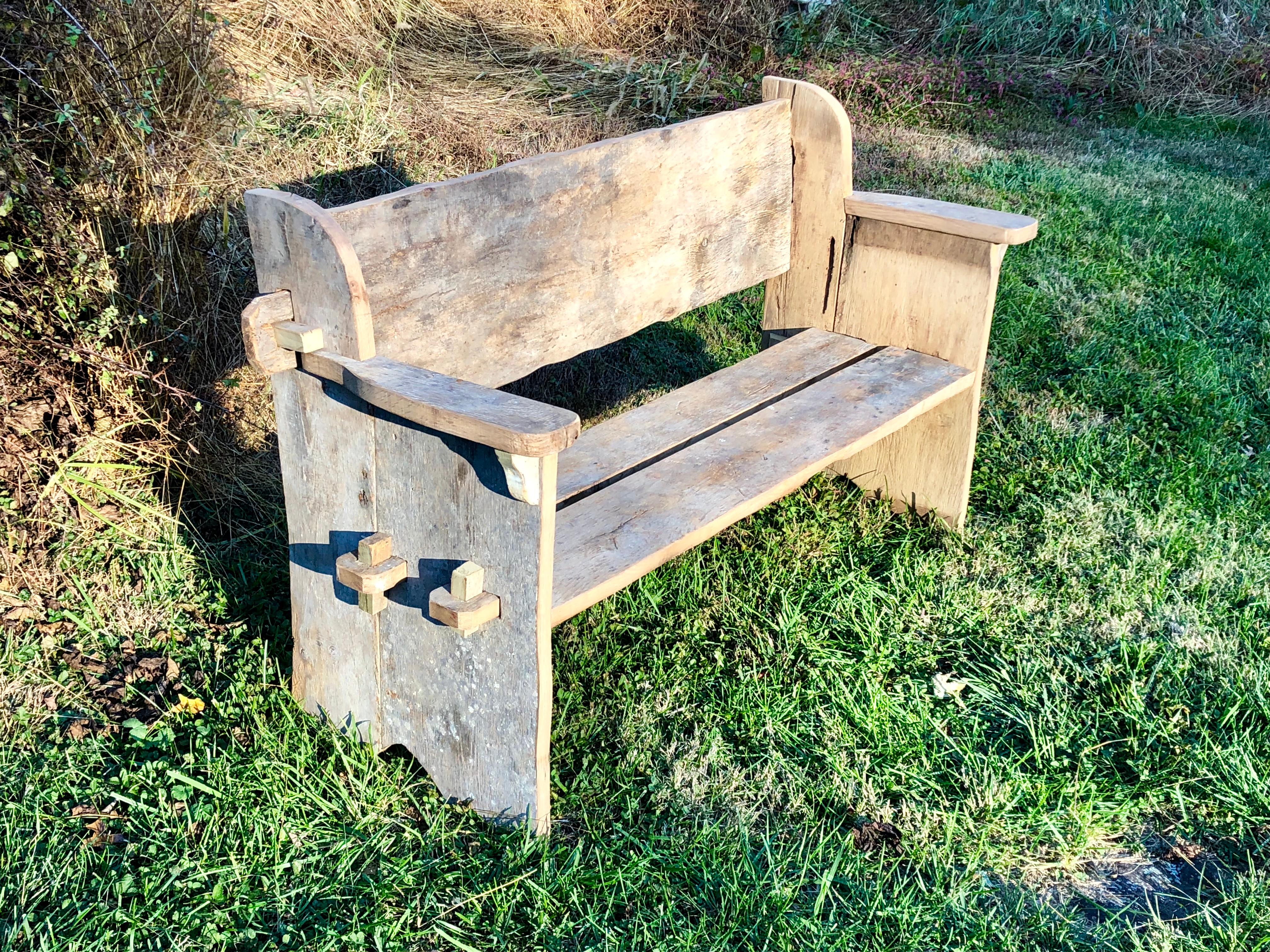 Rustic Scottish Style Garden Bench For Sale 5