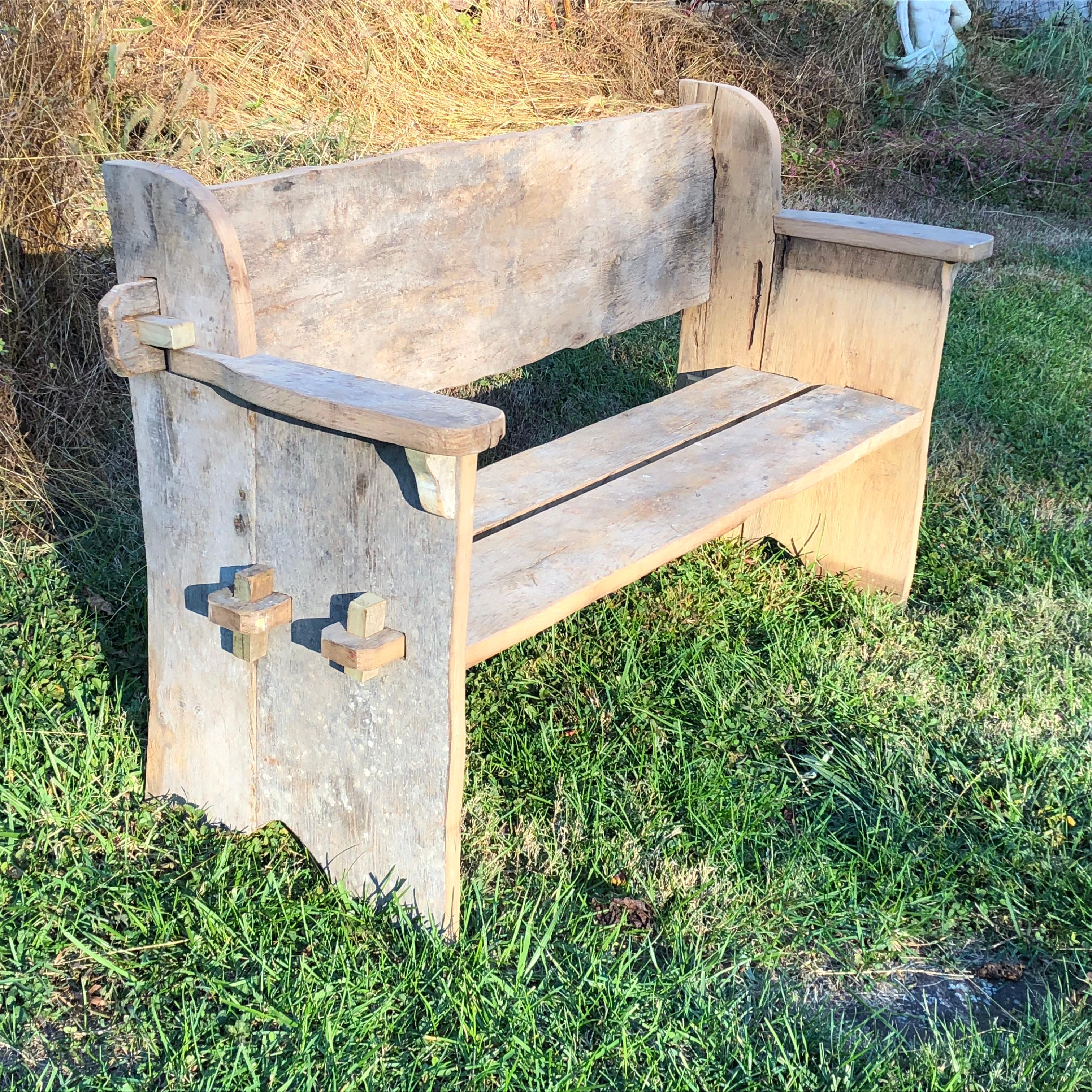 Contemporary Rustic Scottish Style Garden Bench For Sale
