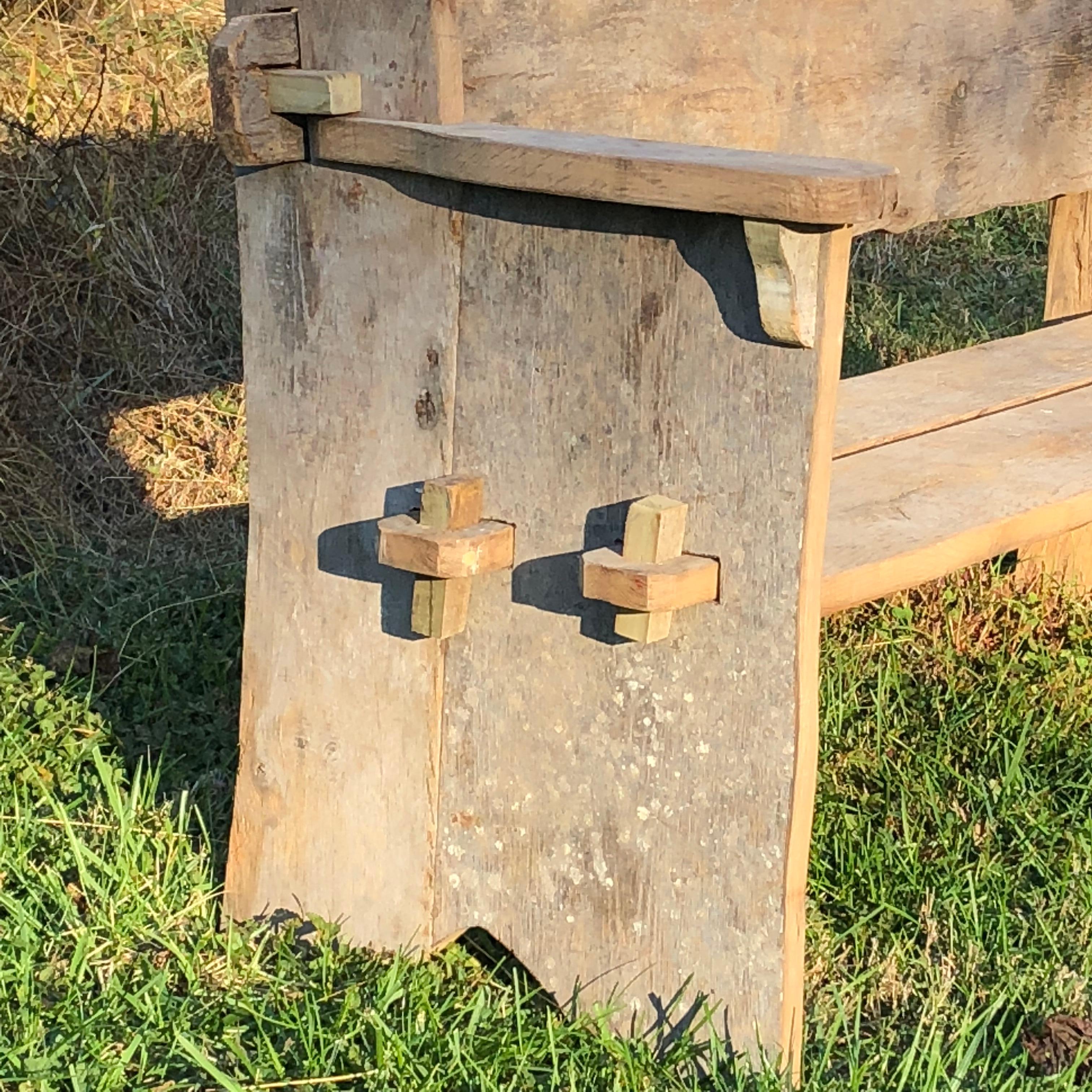 Chestnut Rustic Scottish Style Garden Bench For Sale