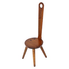 Rustic Sculptural Keyhole Accent or Side Chair in Pine Wood
