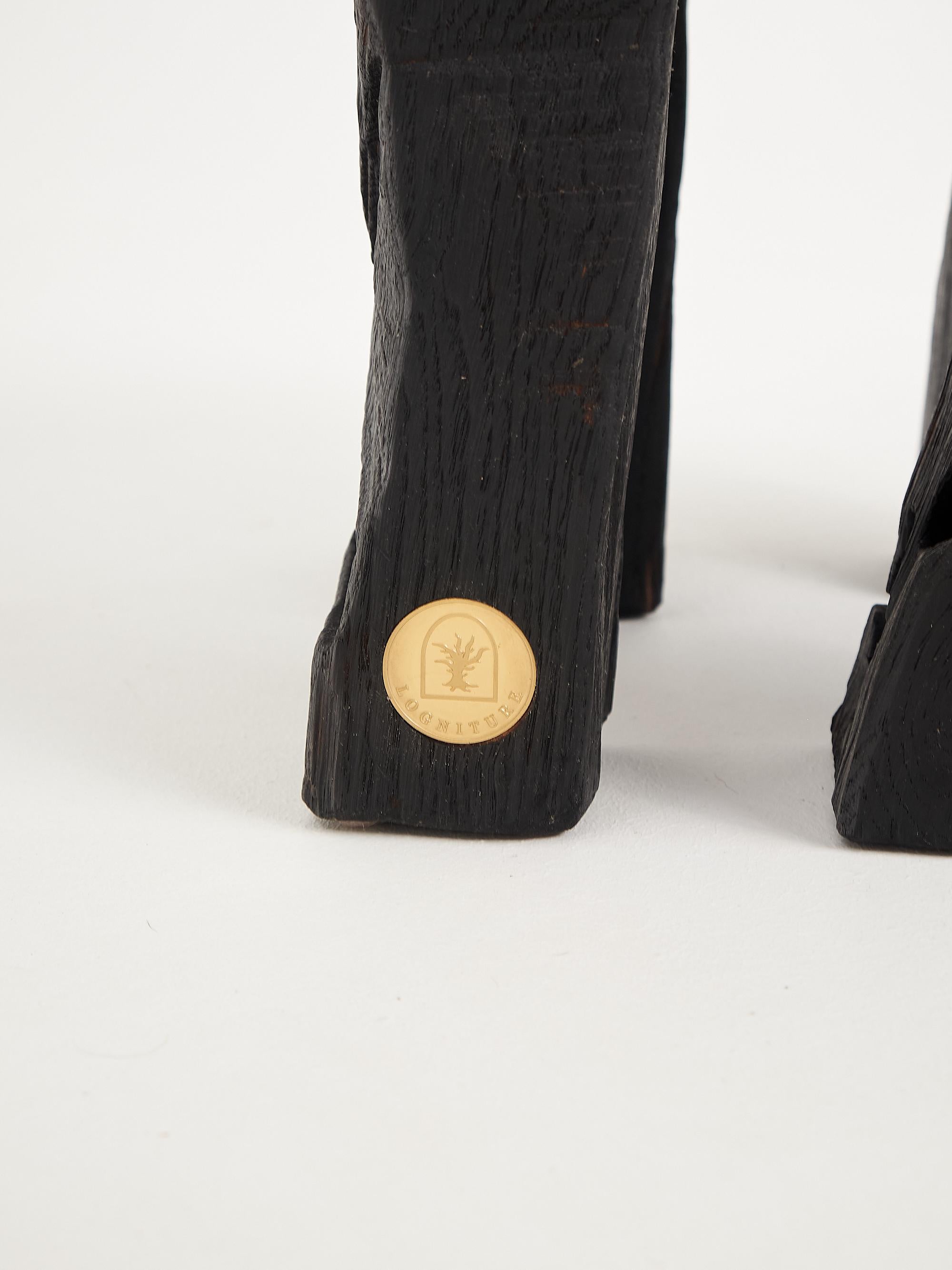 Mesa Auxiliar Escultórica Rústica, Taburete, Madera de Roble Negro Quemado, Única, Muebles de Madera en Nuevo estado para la venta en Stara Gradiška, HR