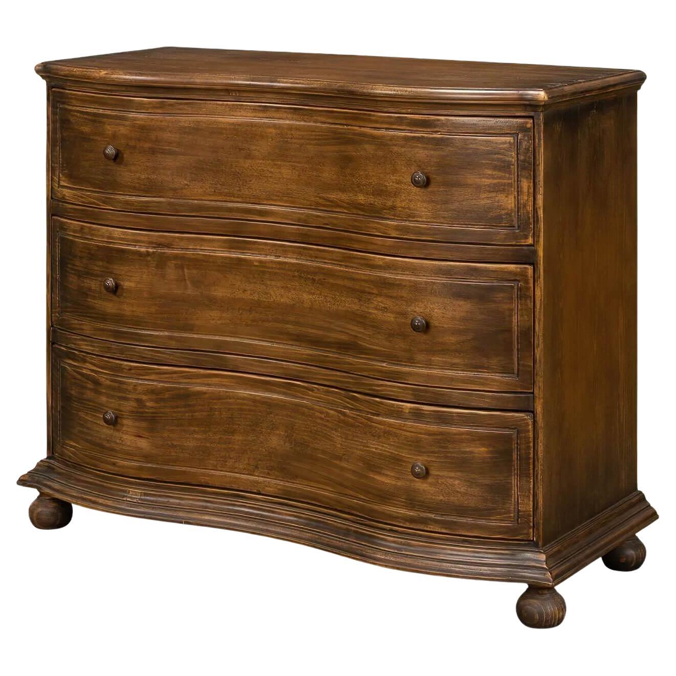 Rustic Serpentine Chest of Drawers