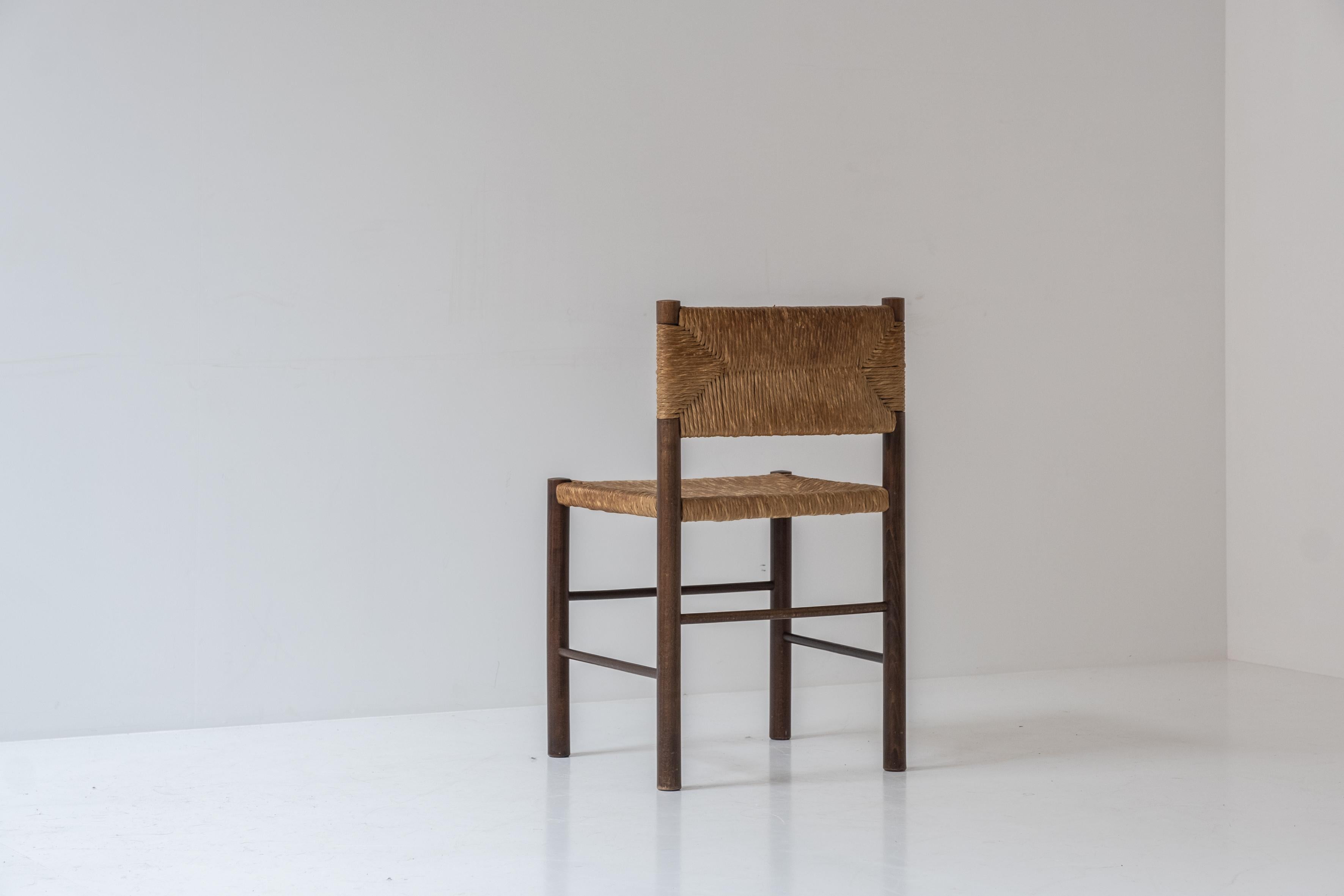 Mid-20th Century Rustic Set Dining Chairs in the Manner of Charlotte Perriand, France 1960’s