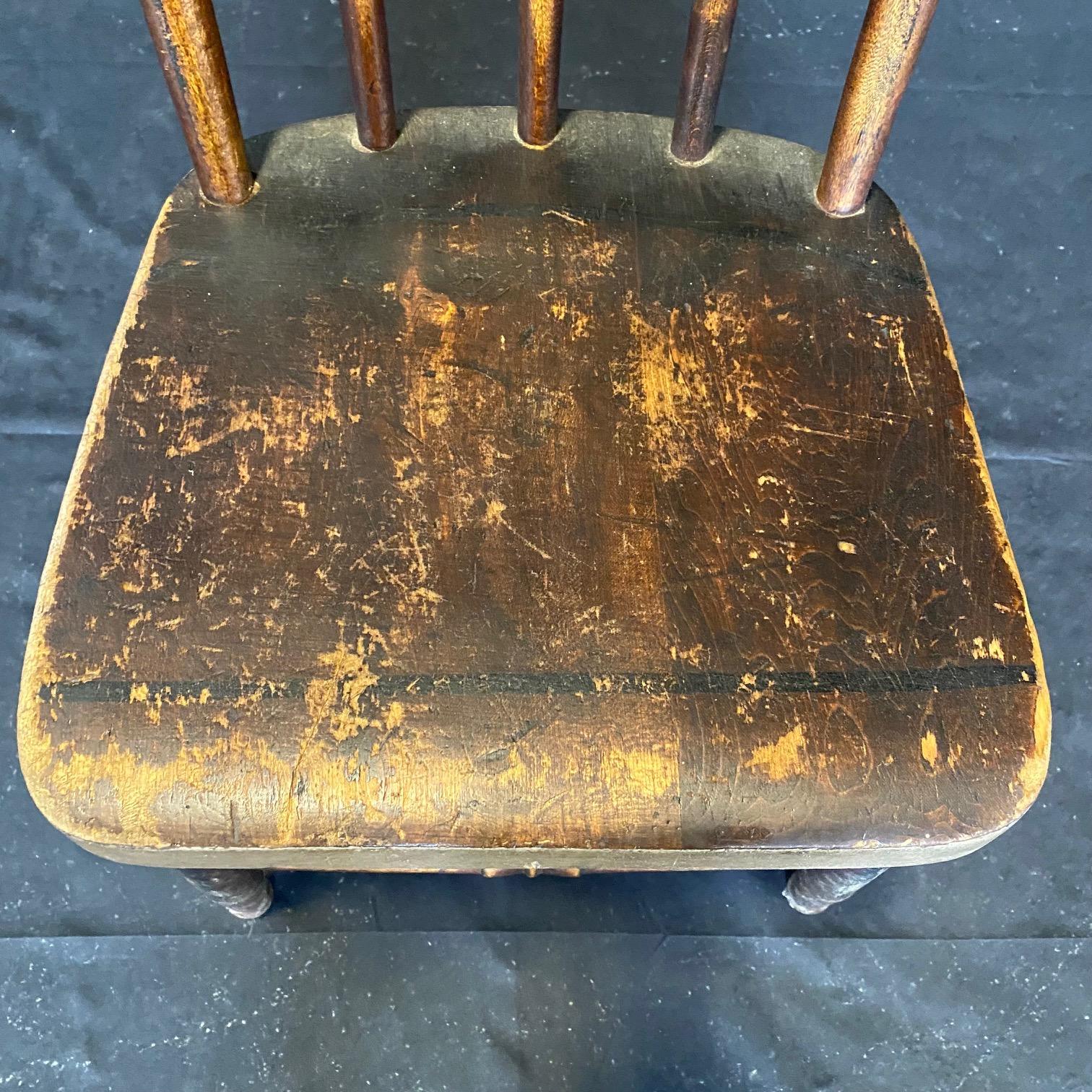Rustic Set of 12 19th Century Grange Dining Chairs with Original Paint 6