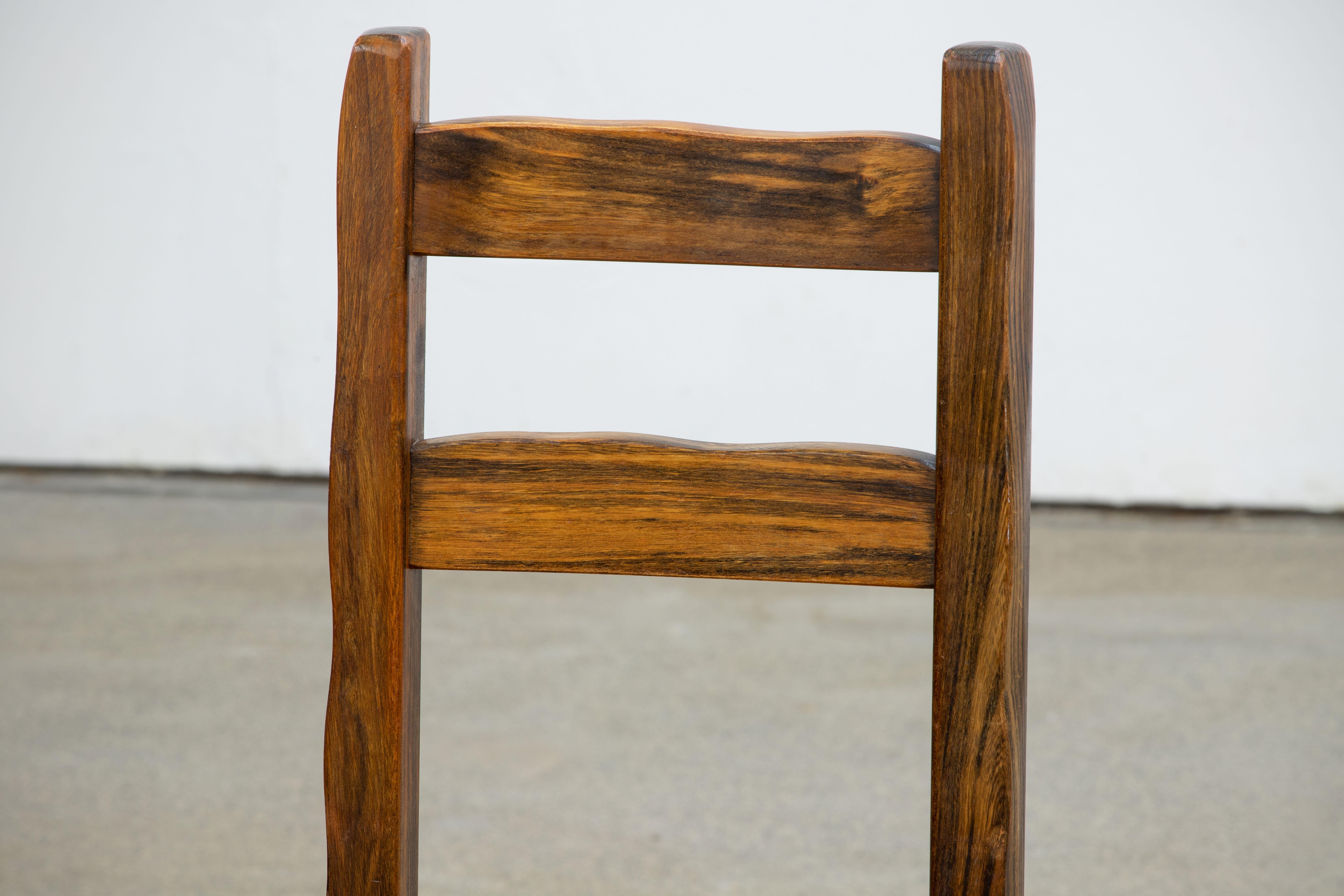 Rustic Set of 4 Chairs, Solid Elm, by Olavi Hanninen For Sale 3