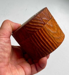 Rustic Set of 8 Drinking Glass Coasters with Lidded Box, circa 1970