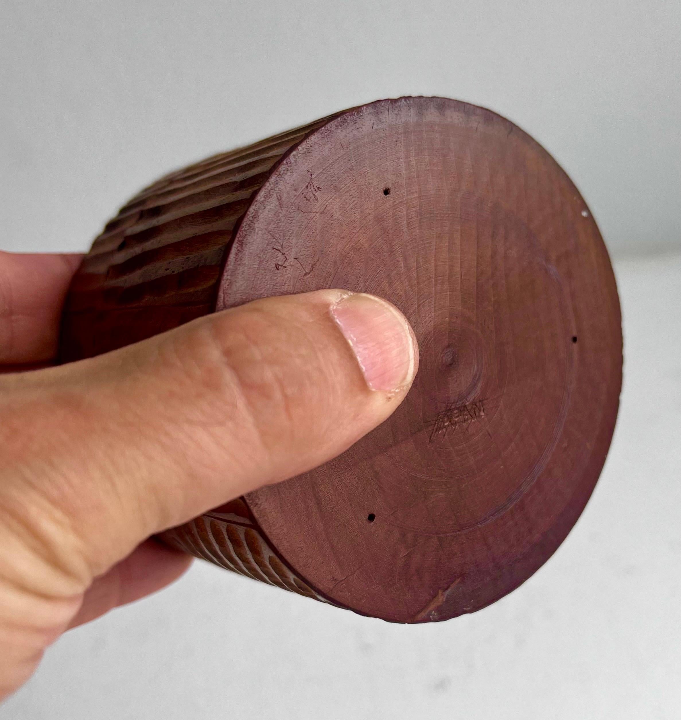 American Rustic Set of 8 Drinking Glass Coasters with Lidded Box, circa 1970 For Sale
