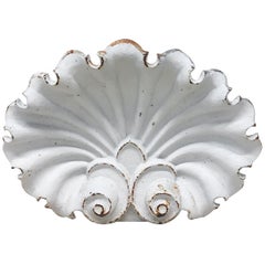 Rustic Shabby Chic White Iron Seashell Door Stopper