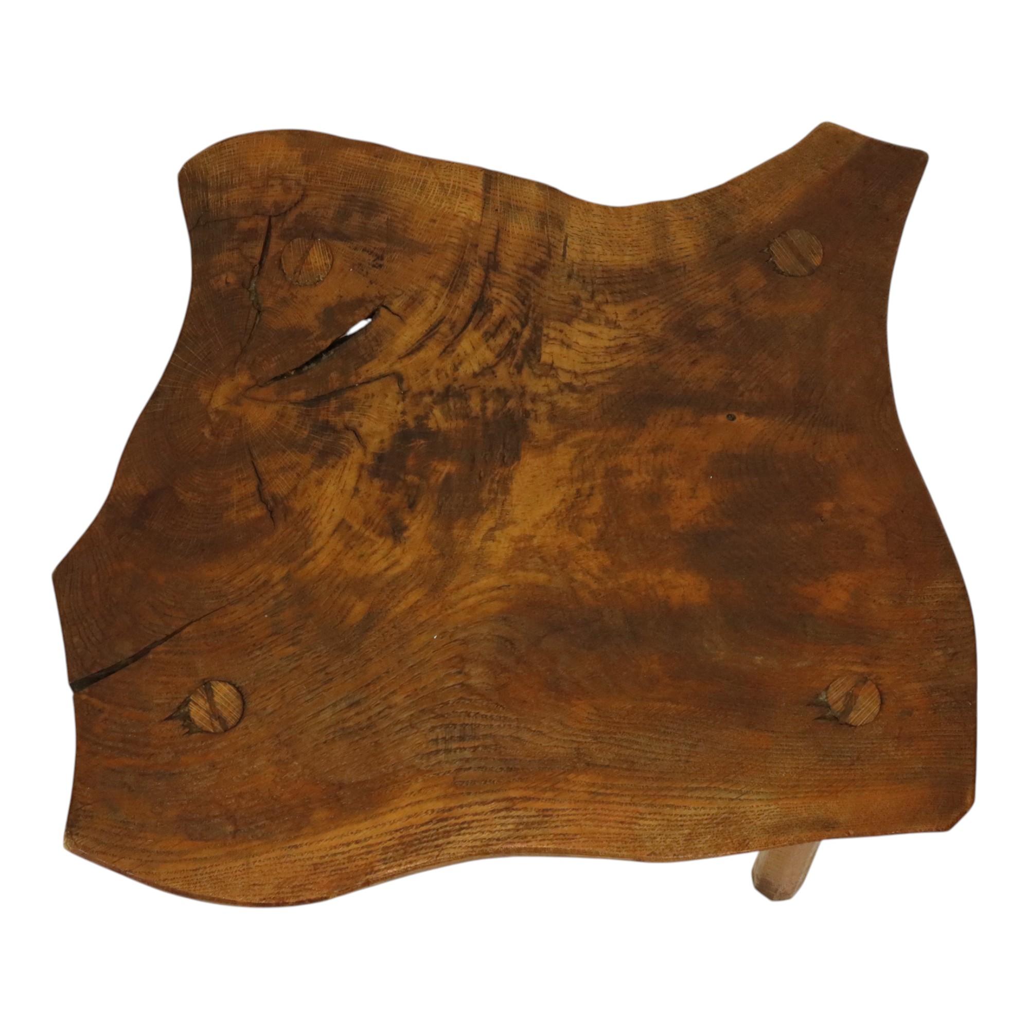 Bois Table d'appoint rustique Root Wood Tree Trunk Brutalist 54cm en vente