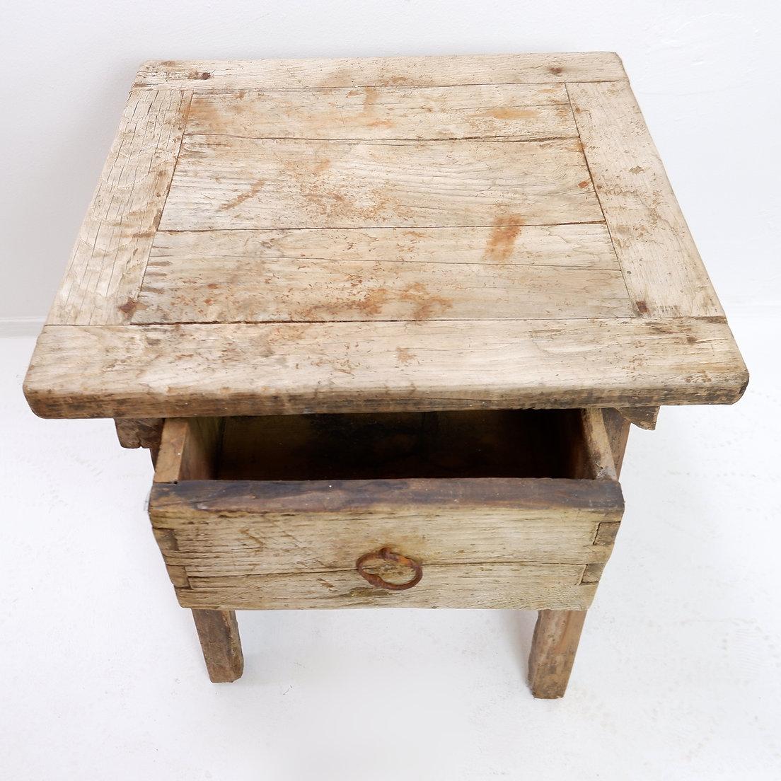 Rustic side table with drawer For Sale 5