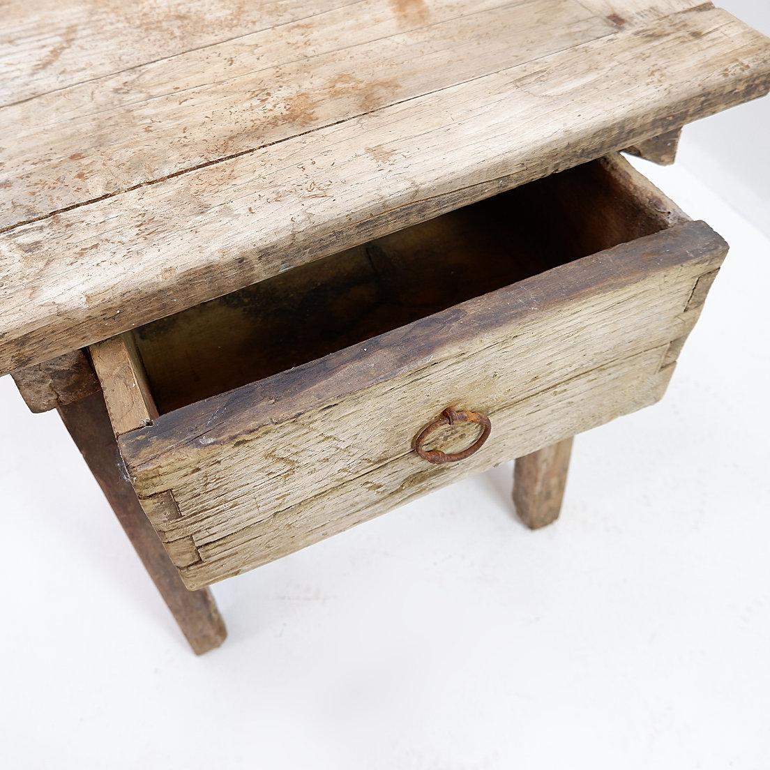 Rustic side table with drawer For Sale 6