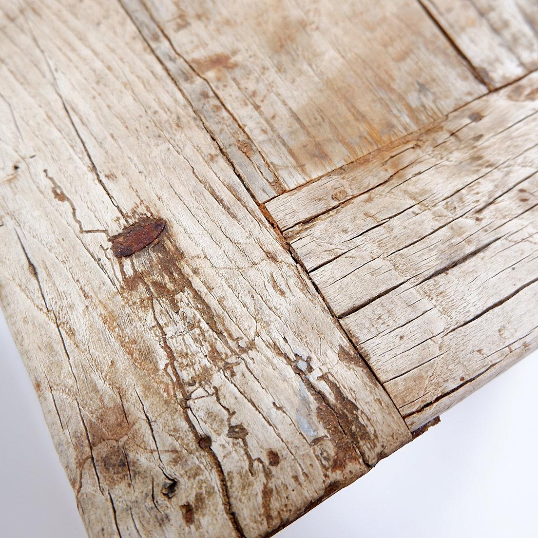 Wood Rustic side table with drawer For Sale