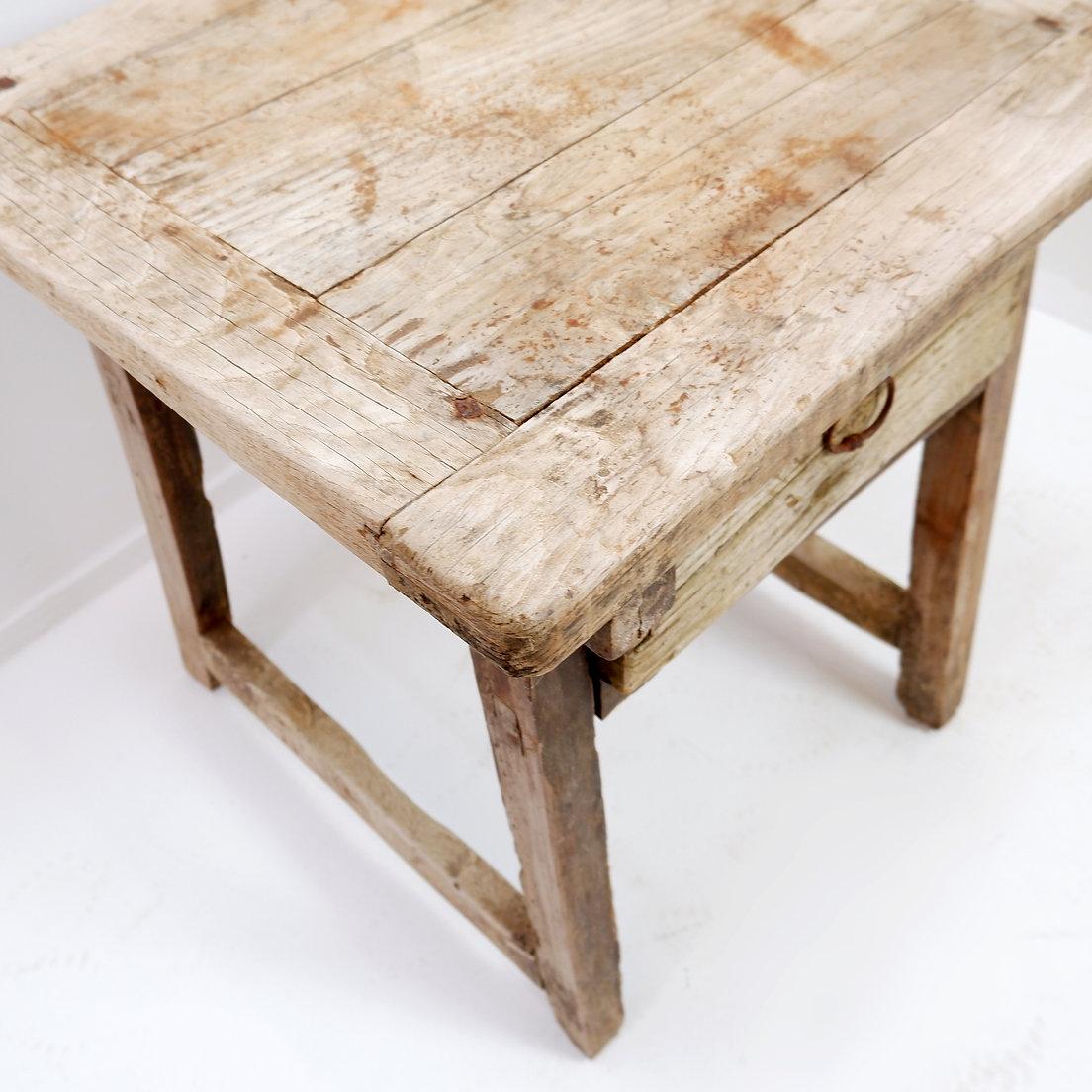 Rustic side table with drawer For Sale 3
