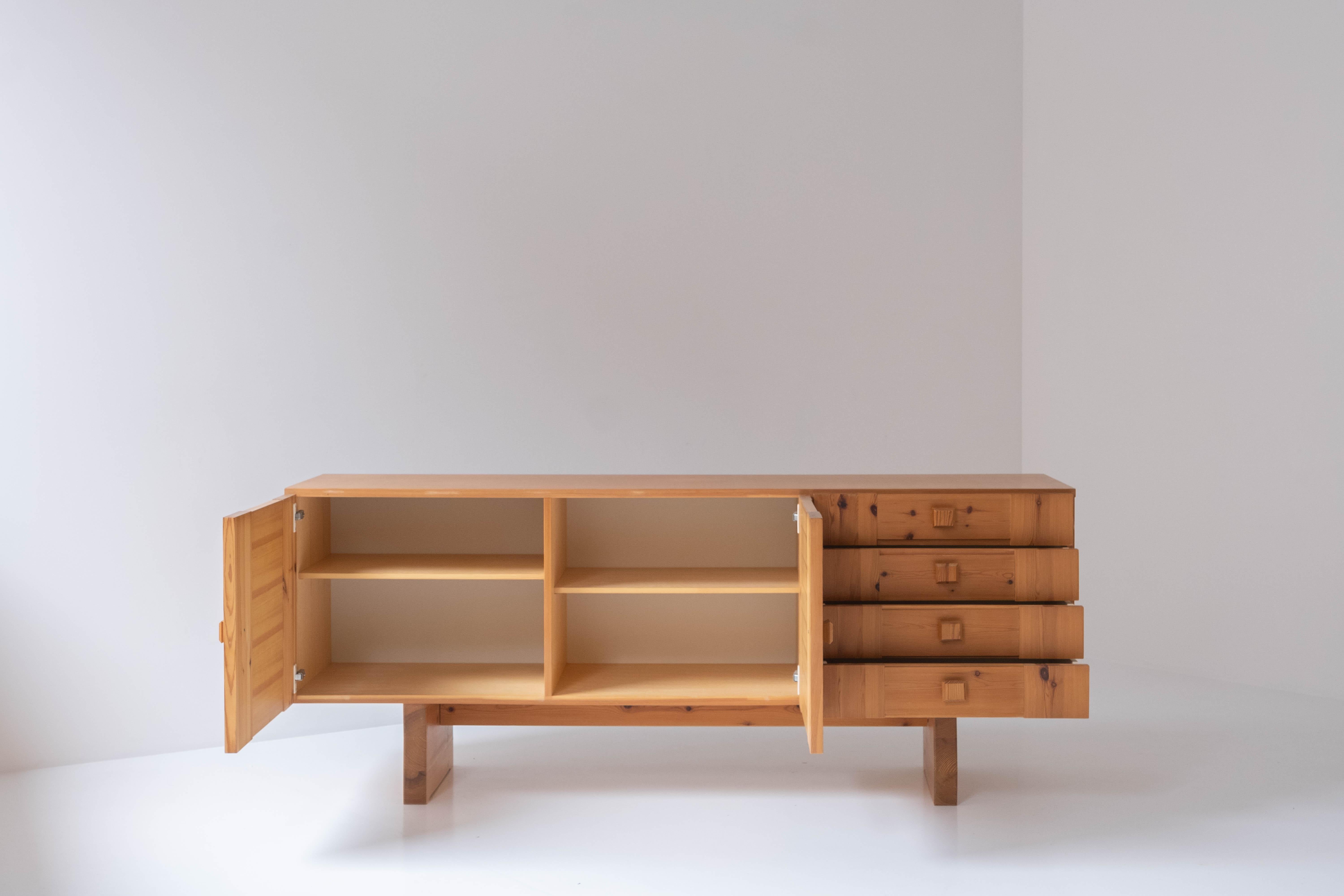Mid-20th Century Rustic Sideboard in Pine from Denmark, 1960s