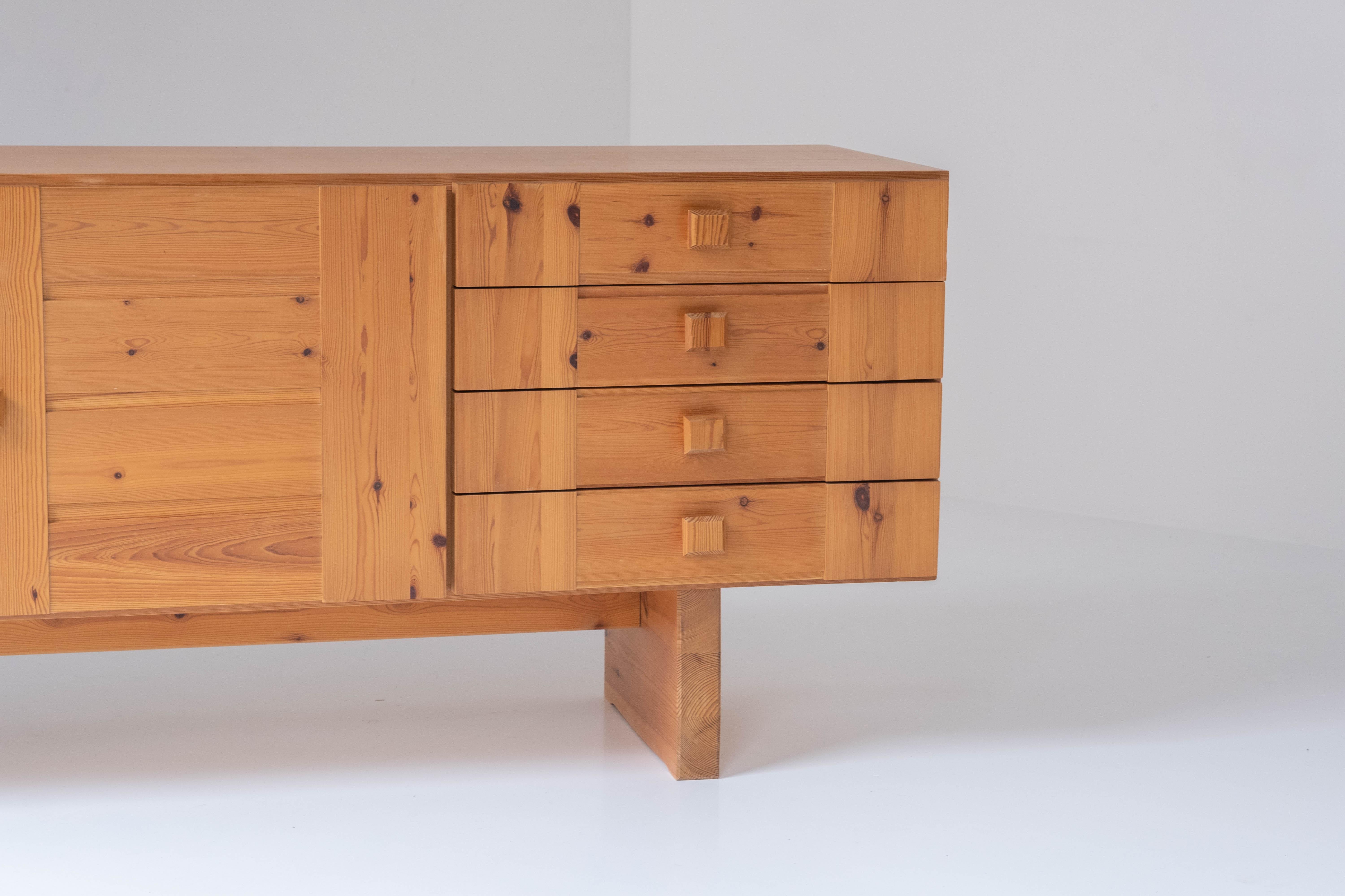 Rustic Sideboard in Pine from Denmark, 1960s 2