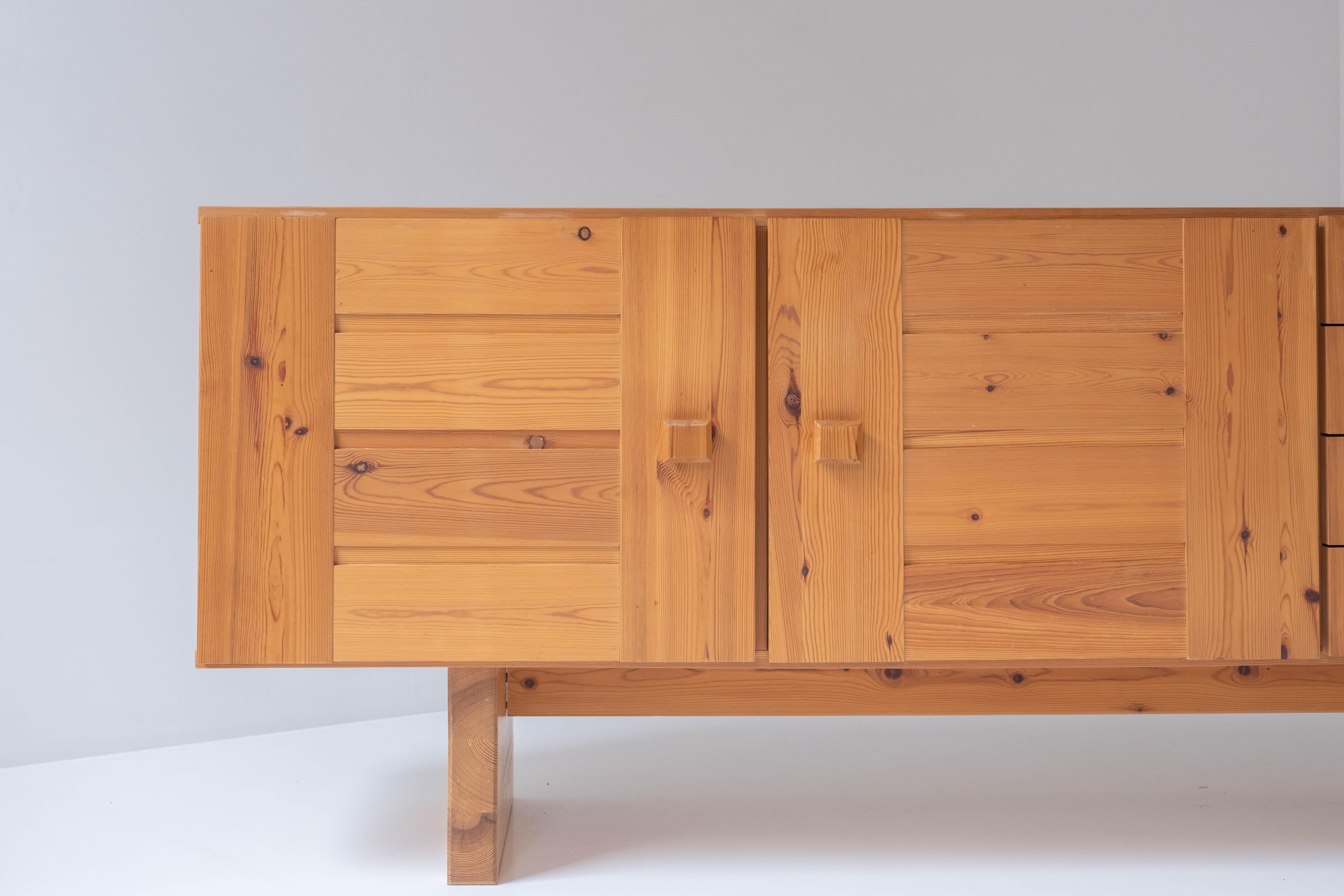 Rustic Sideboard in Pine from Denmark, 1960s 3
