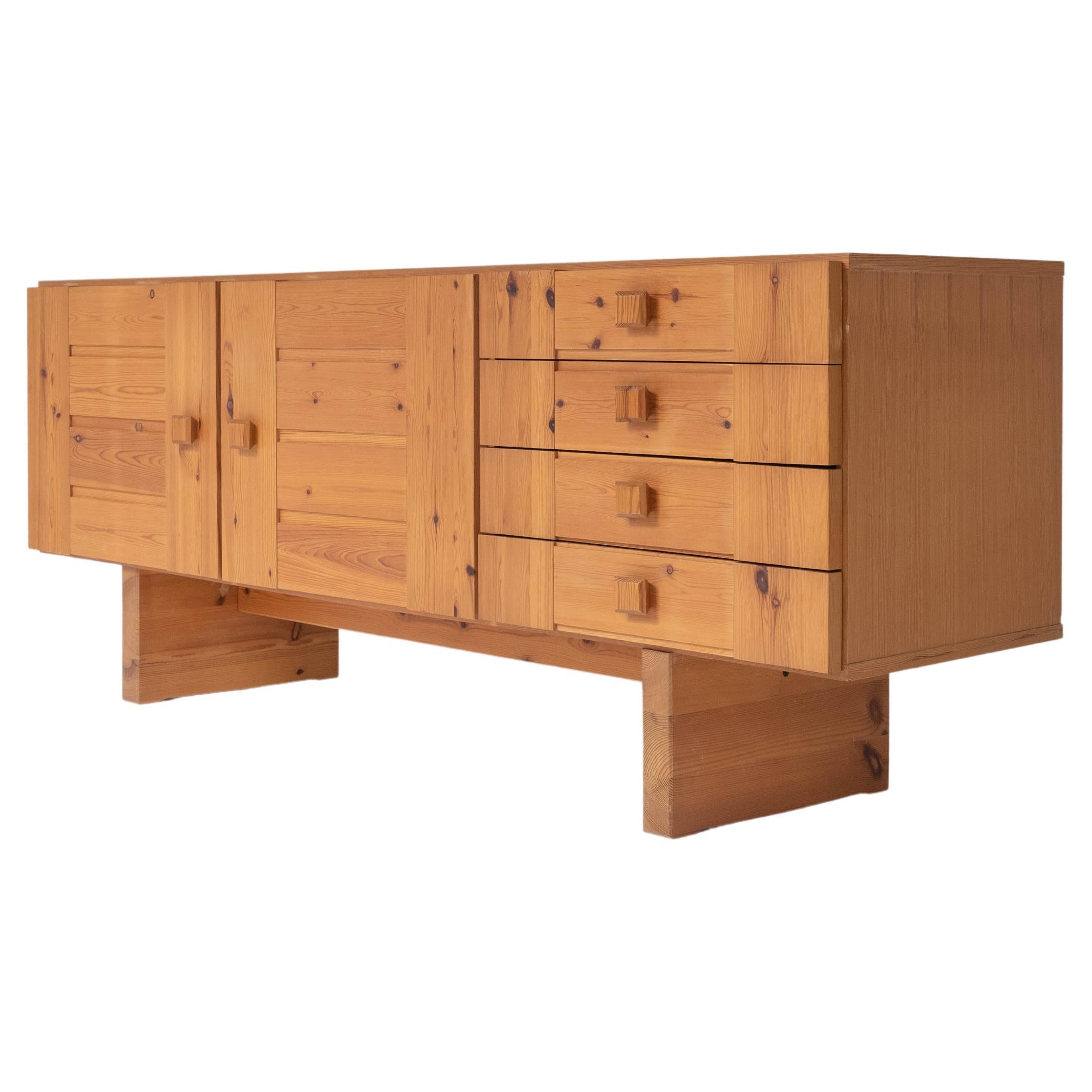 Rustic Sideboard in Pine from Denmark, 1960s