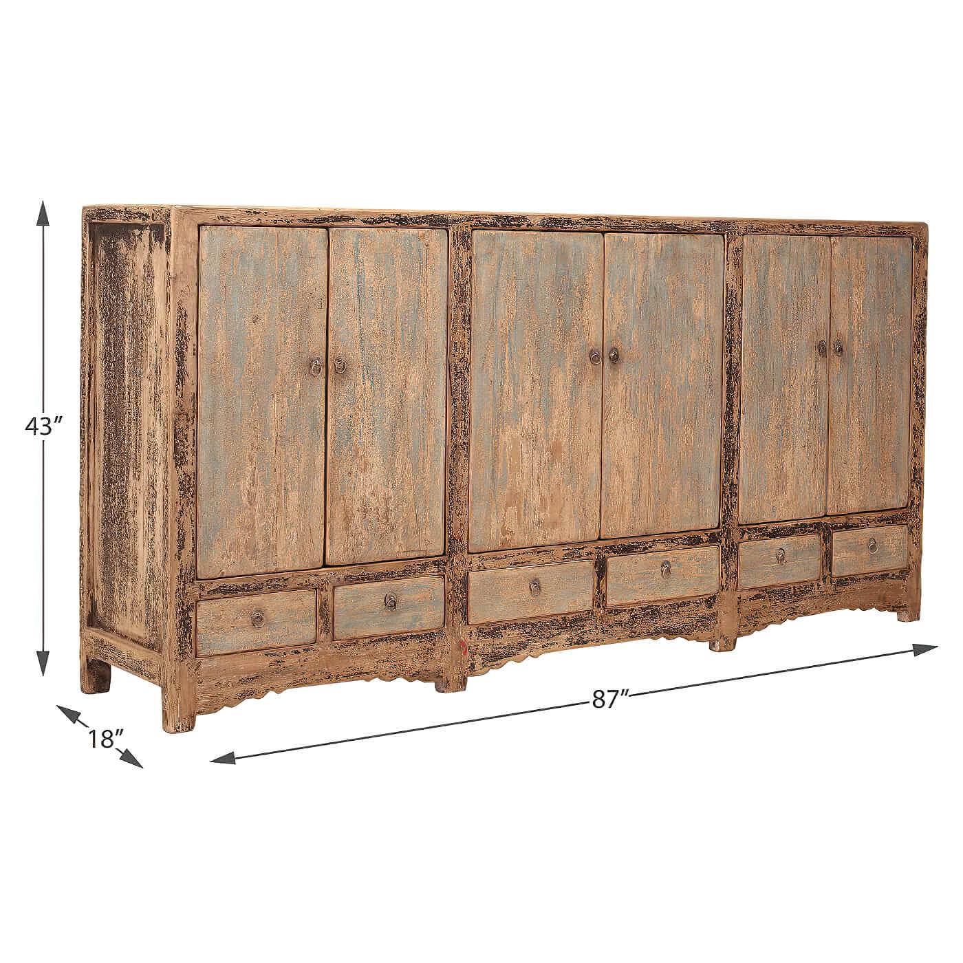 Rustic Sideboard with Six Doors In New Condition In Westwood, NJ