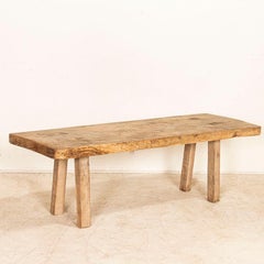 Rustic Slab Wood Coffee Table from Vintage Work Table