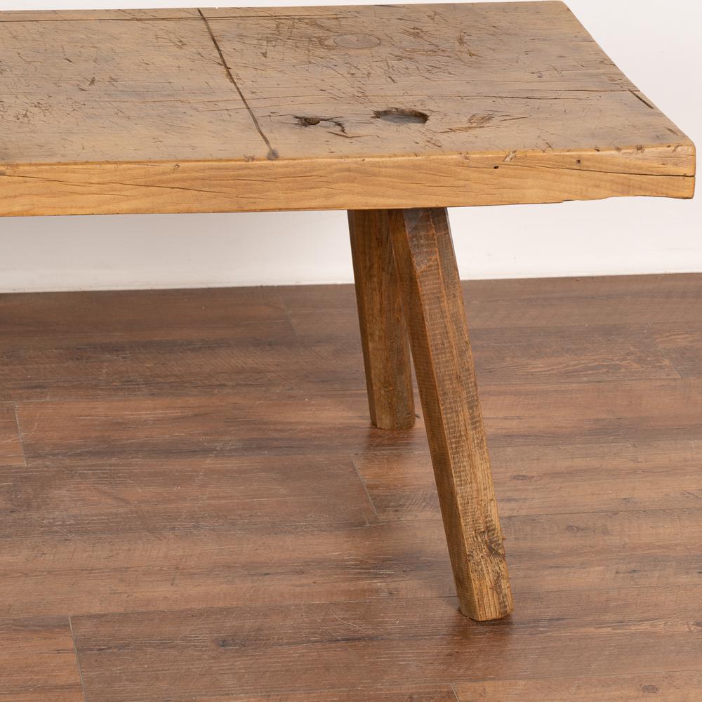Rustic Slab Wood Coffee Table With Peg Legs, Hungary circa 1890 2