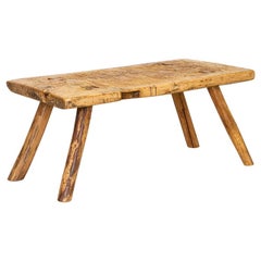 Rustic Slab Wood Coffee Table with Splay Legs