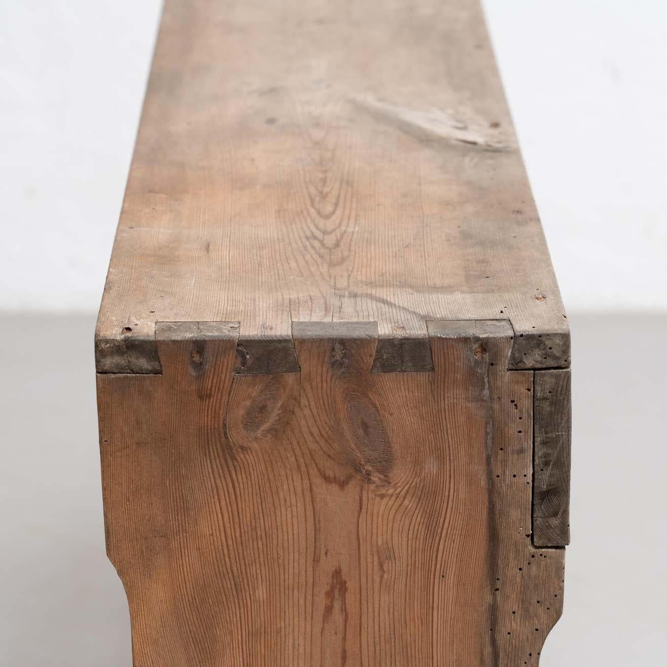 French Rustic Small Wood Bench, circa 1920