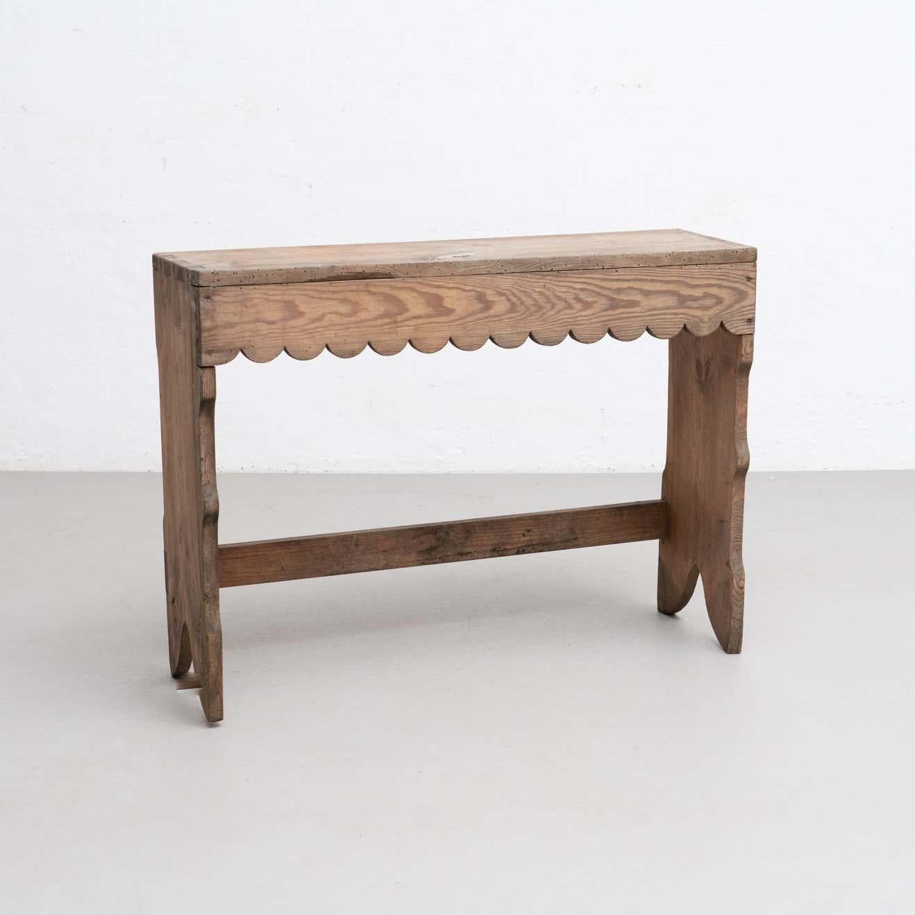 Early 20th Century Rustic Small Wood Bench, circa 1920