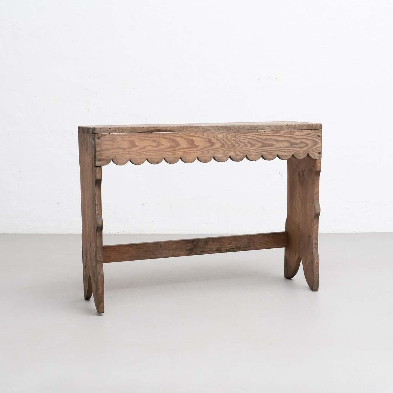Rustic Small Wood Bench, circa 1920 1