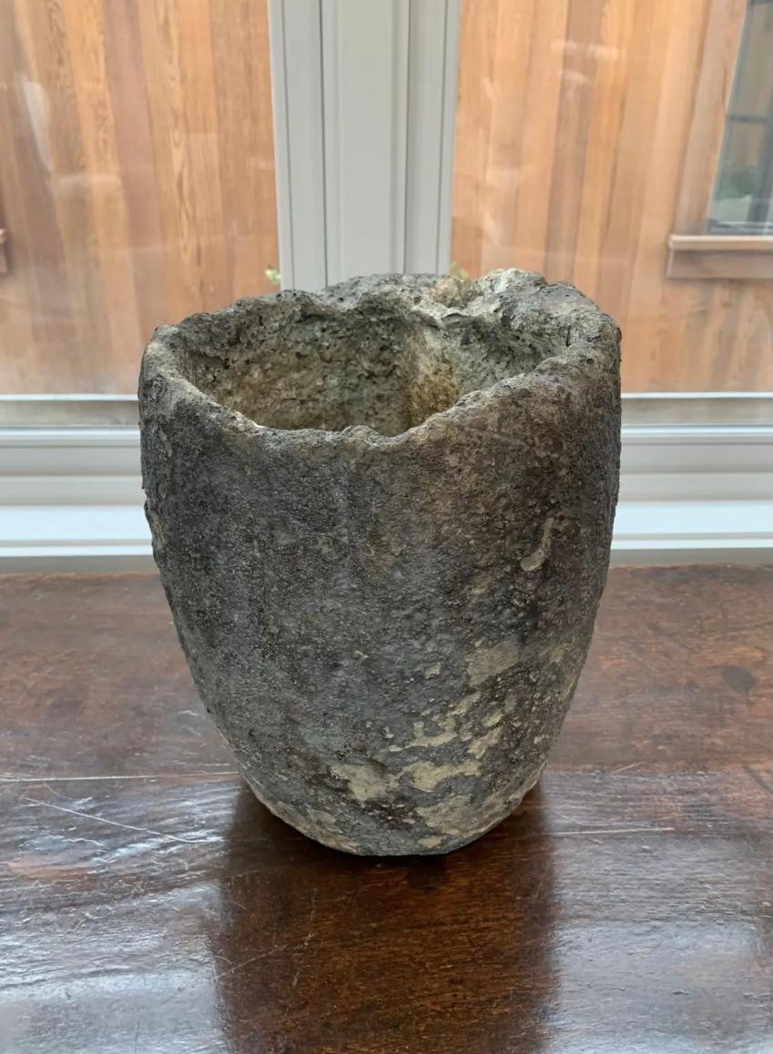 Rustic Smelting Pot Planter  In Good Condition For Sale In Sausalito, CA