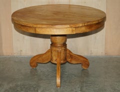 Rustic Solid English Oak Round Four Person Dining Table Lovely Timber Patina
