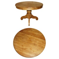 Antique Rustic Solid English Oak Round Four Person Dining Table Lovely Timber Patina