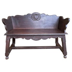 Rustic solid oak bench