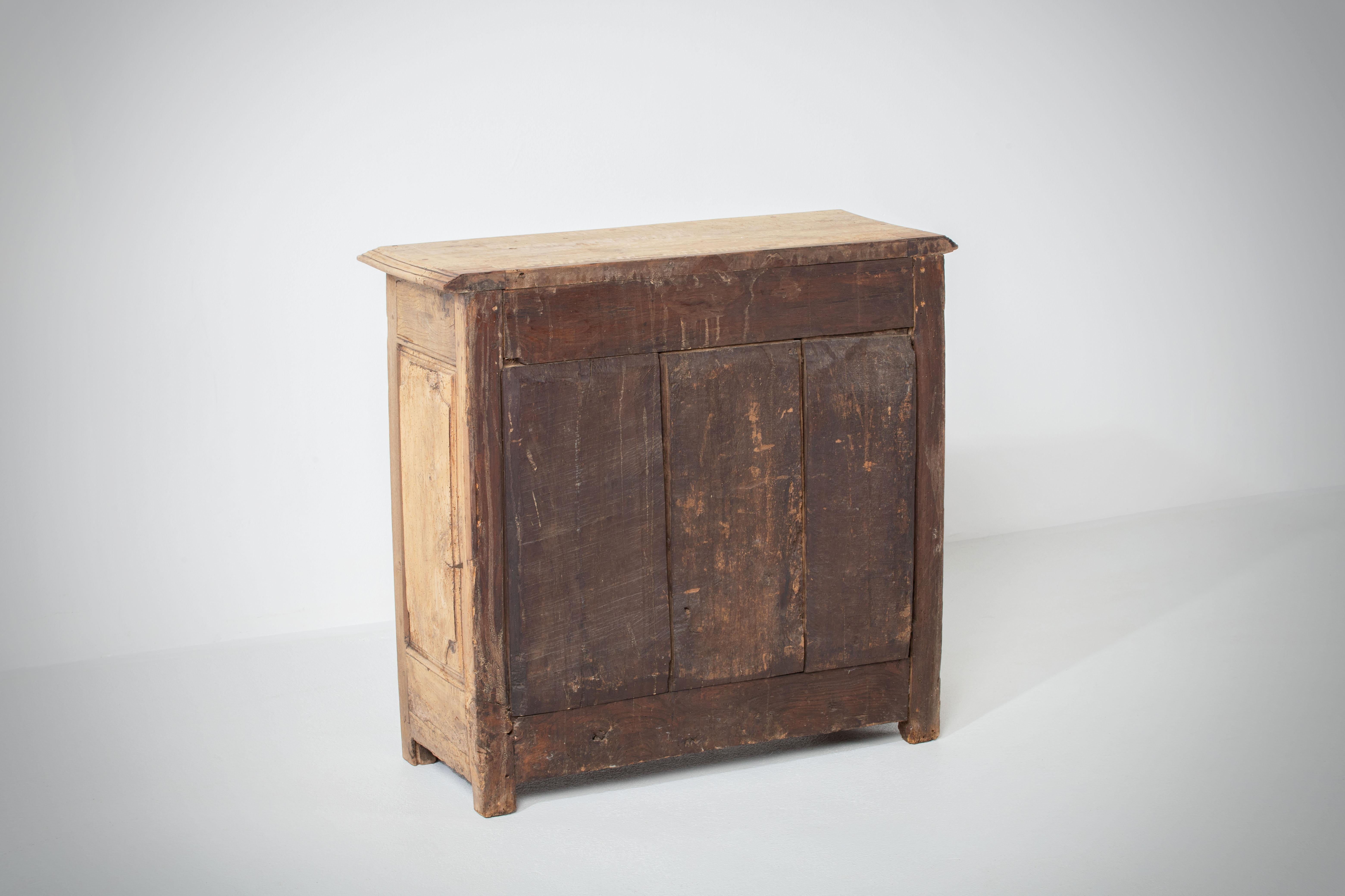 Rustic Solid Oak Cabinet, France, 1920s 8