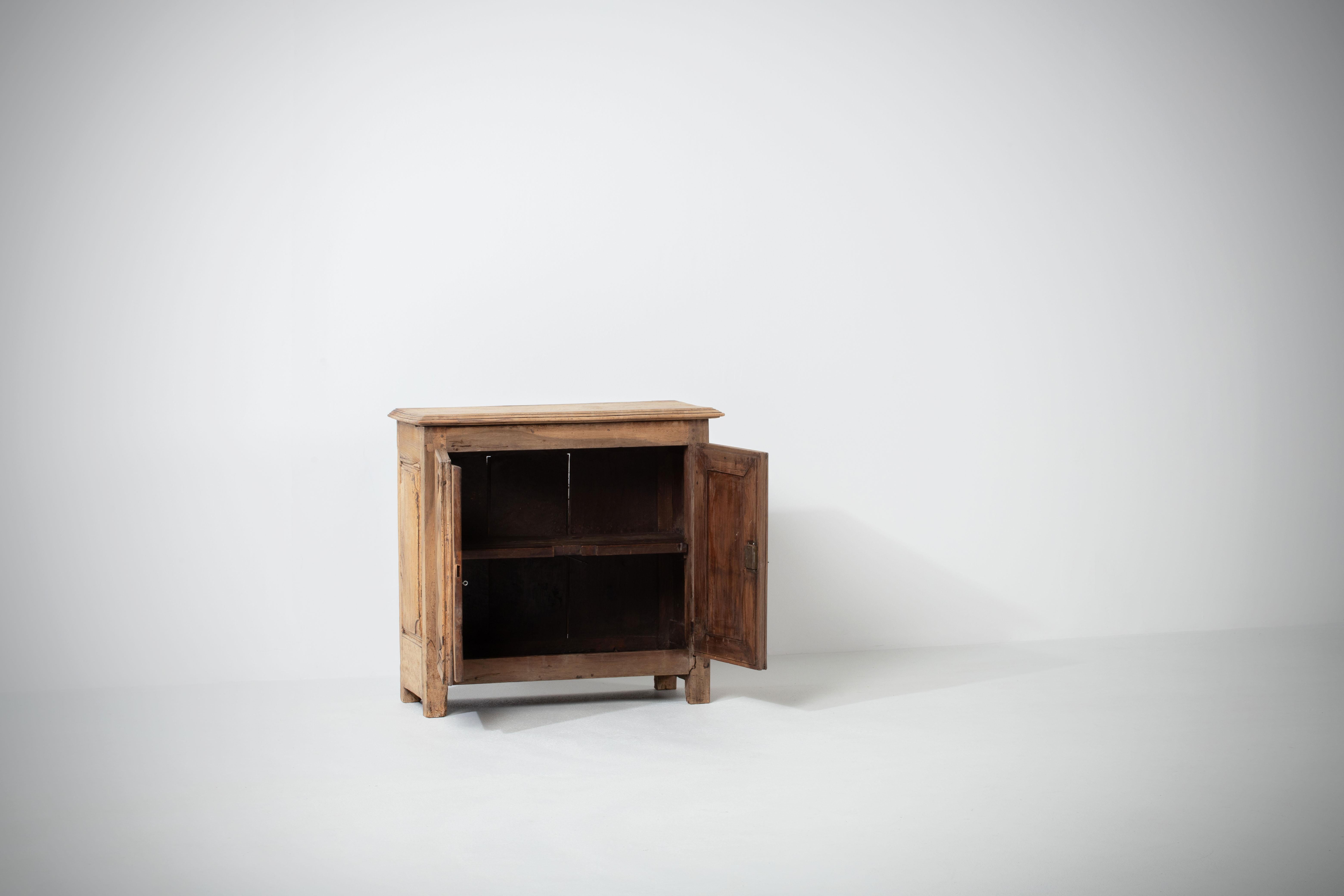 French Rustic Solid Oak Cabinet, France, 1920s