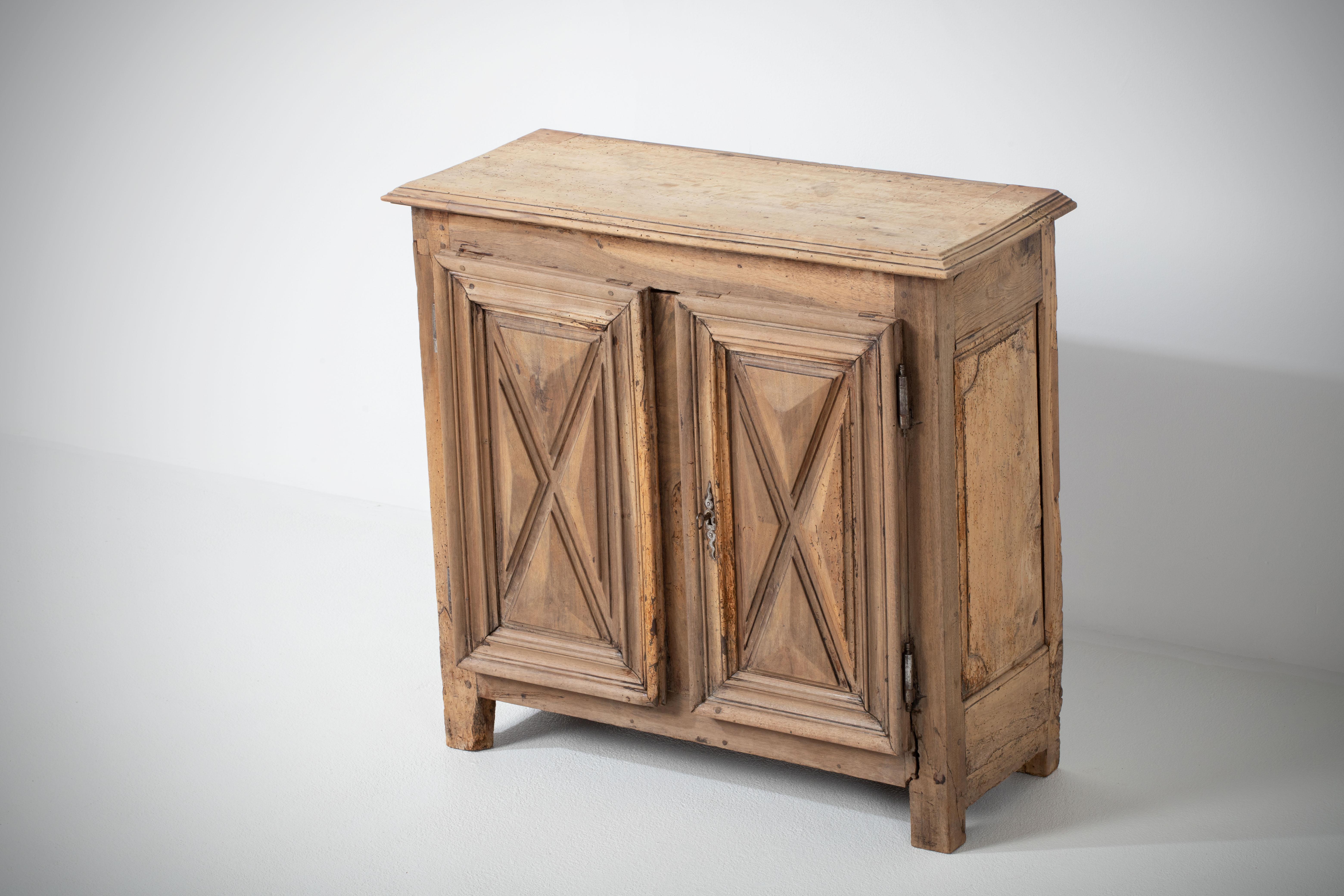 Mid-20th Century Rustic Solid Oak Cabinet, France, 1920s