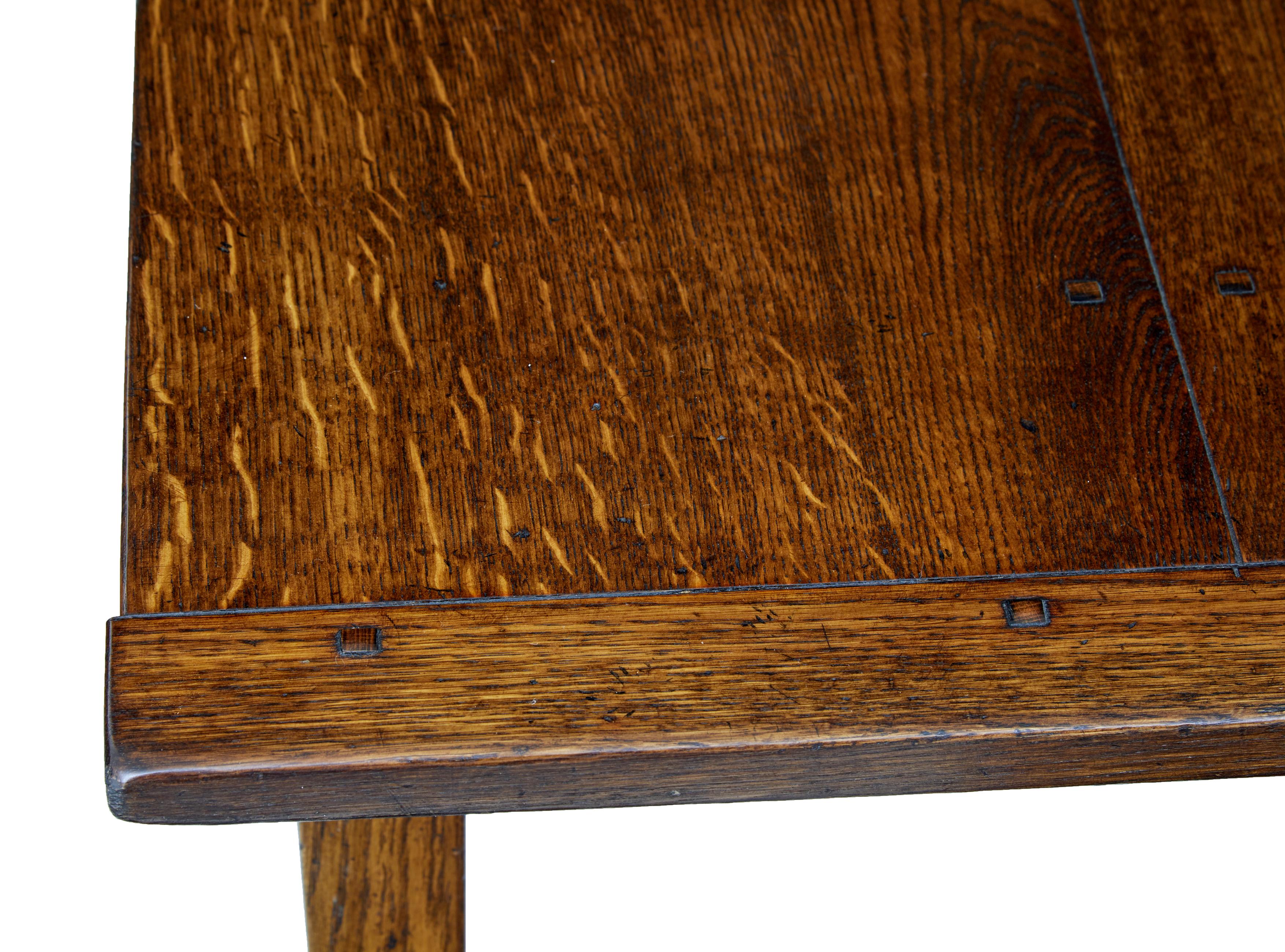 rustic solid oak dining table