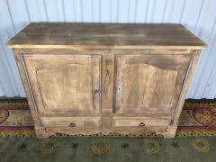 Rustic solid oak low buffet with aerosanded finish