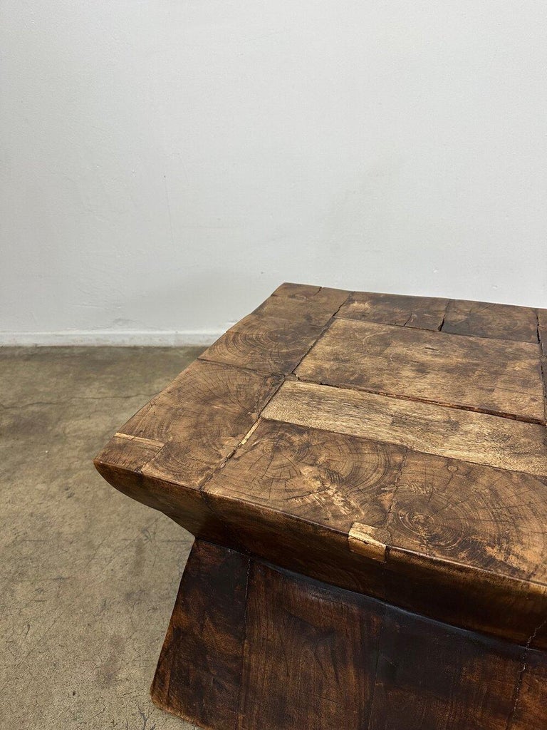 Rustic Solid Oak Side Table For Sale at 1stDibs