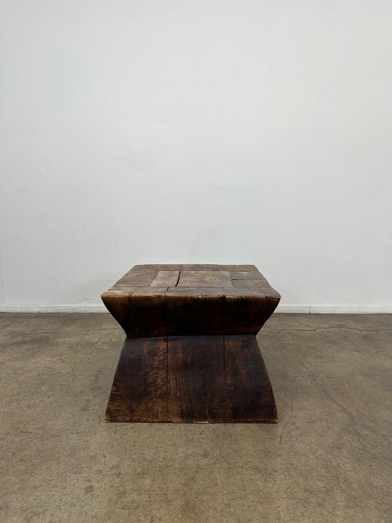 Rustic Solid Oak Side Table For Sale at 1stDibs