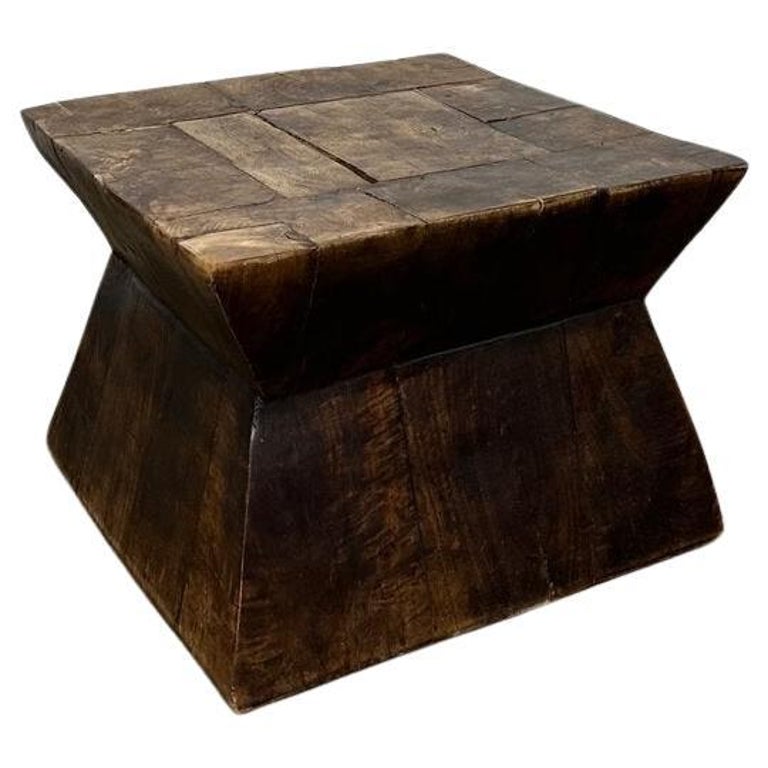 Rustic Solid Oak Side Table For Sale at 1stDibs