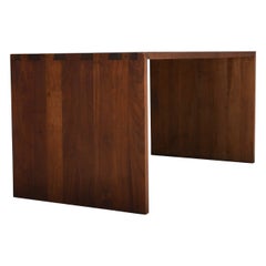 Rustikaler Schreibtisch / Tisch aus massivem Teakholz, Frankreich 1960er Jahre