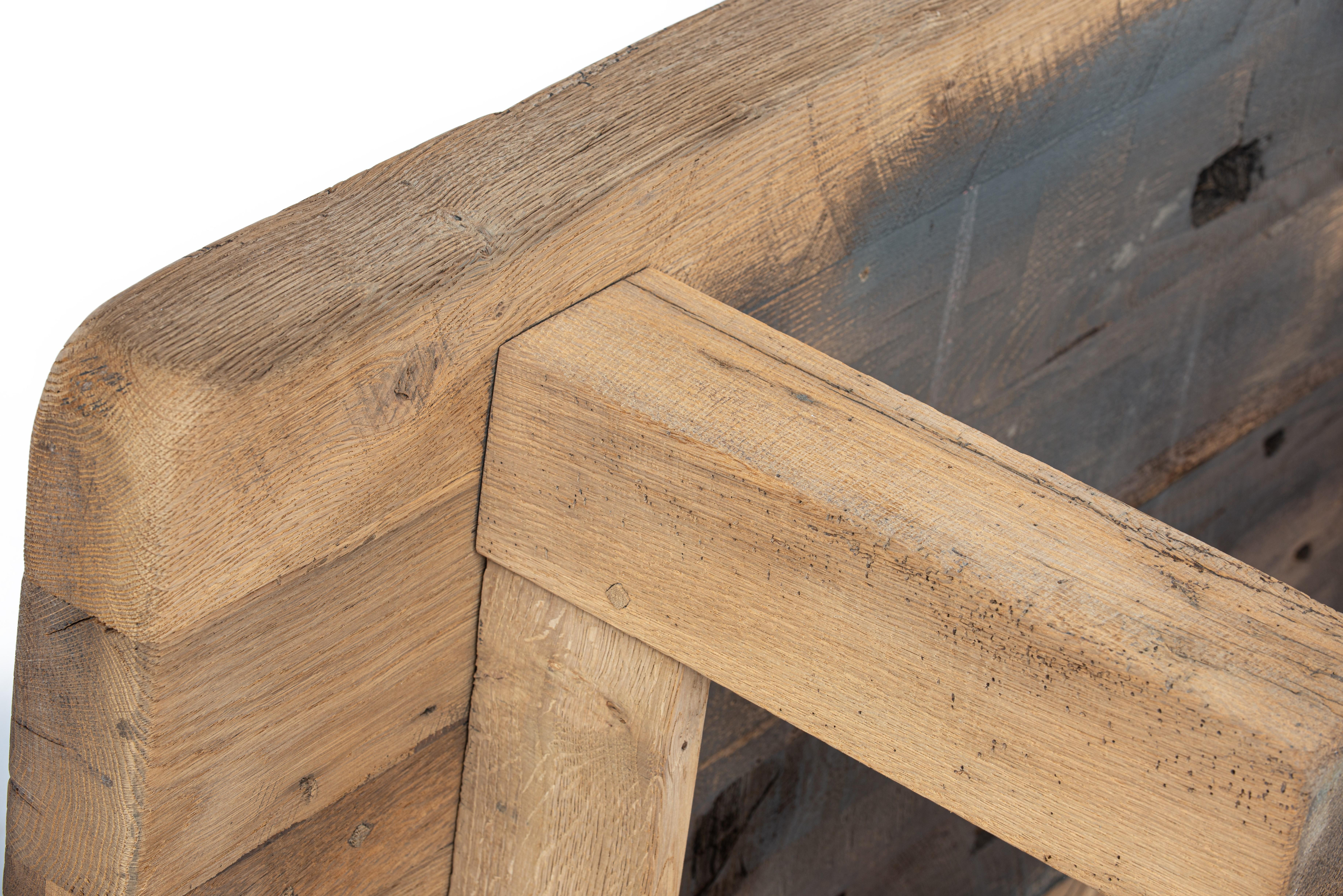 Rustic Solid weathered oak Dutch Coffee Table with natural wood color 1960s For Sale 6