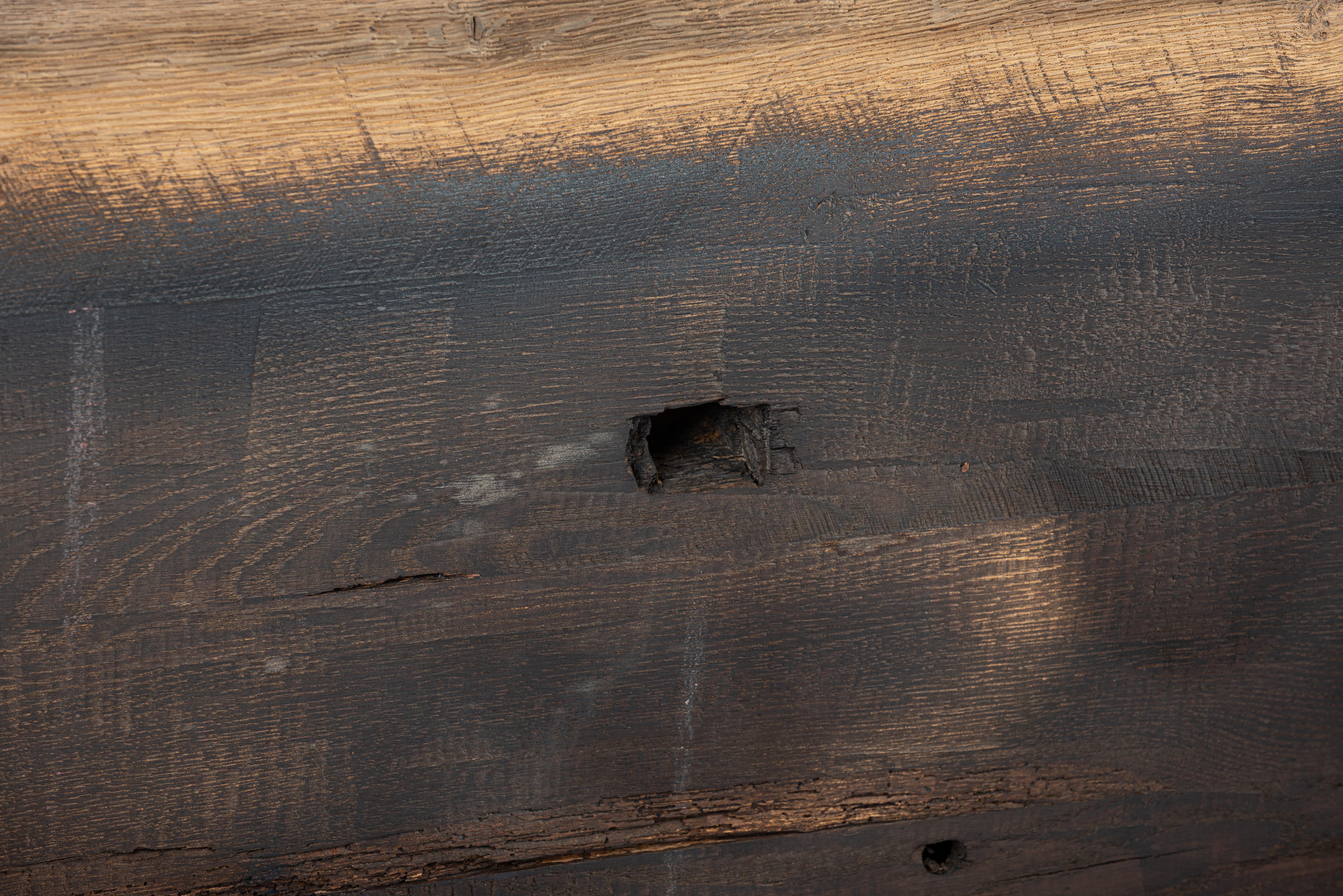 Rustic Solid weathered oak Dutch Coffee Table with natural wood color 1960s For Sale 7