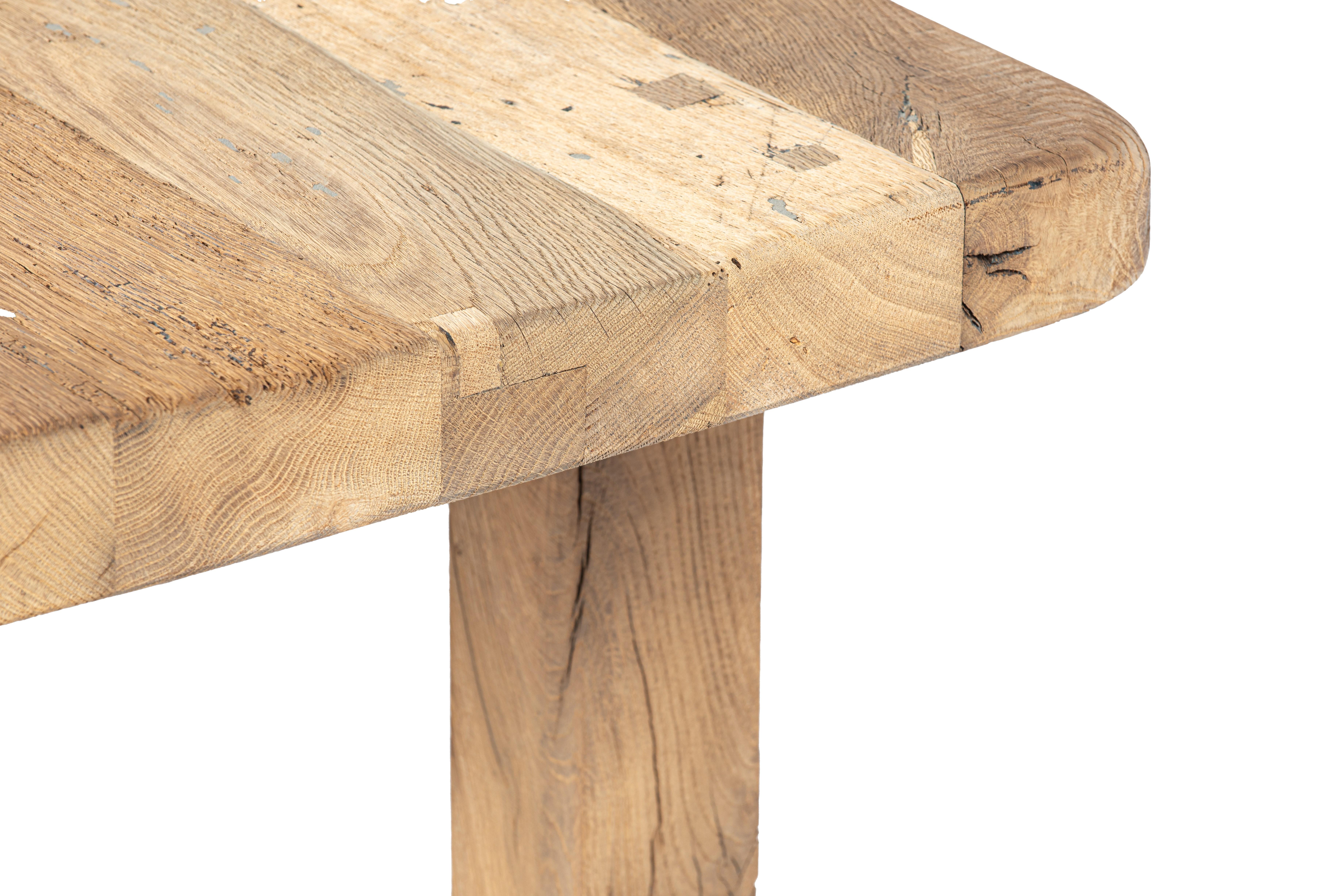 Rustic Solid weathered oak Dutch Coffee Table with natural wood color 1960s For Sale 10