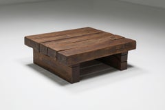 Rustic Solid Wood Craftsman Coffee Table